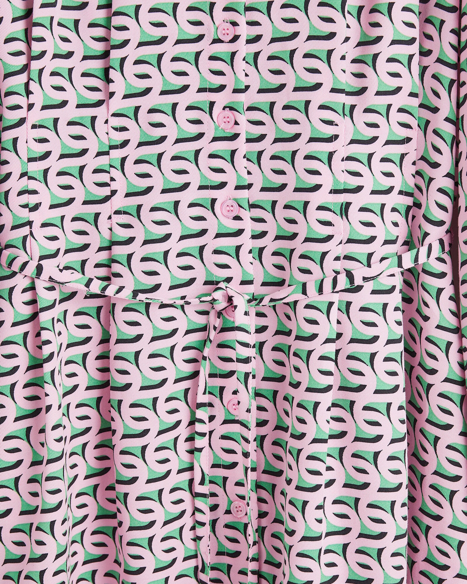 Geometric Print Pink Midi Shirt Dress | Oliver Bonas