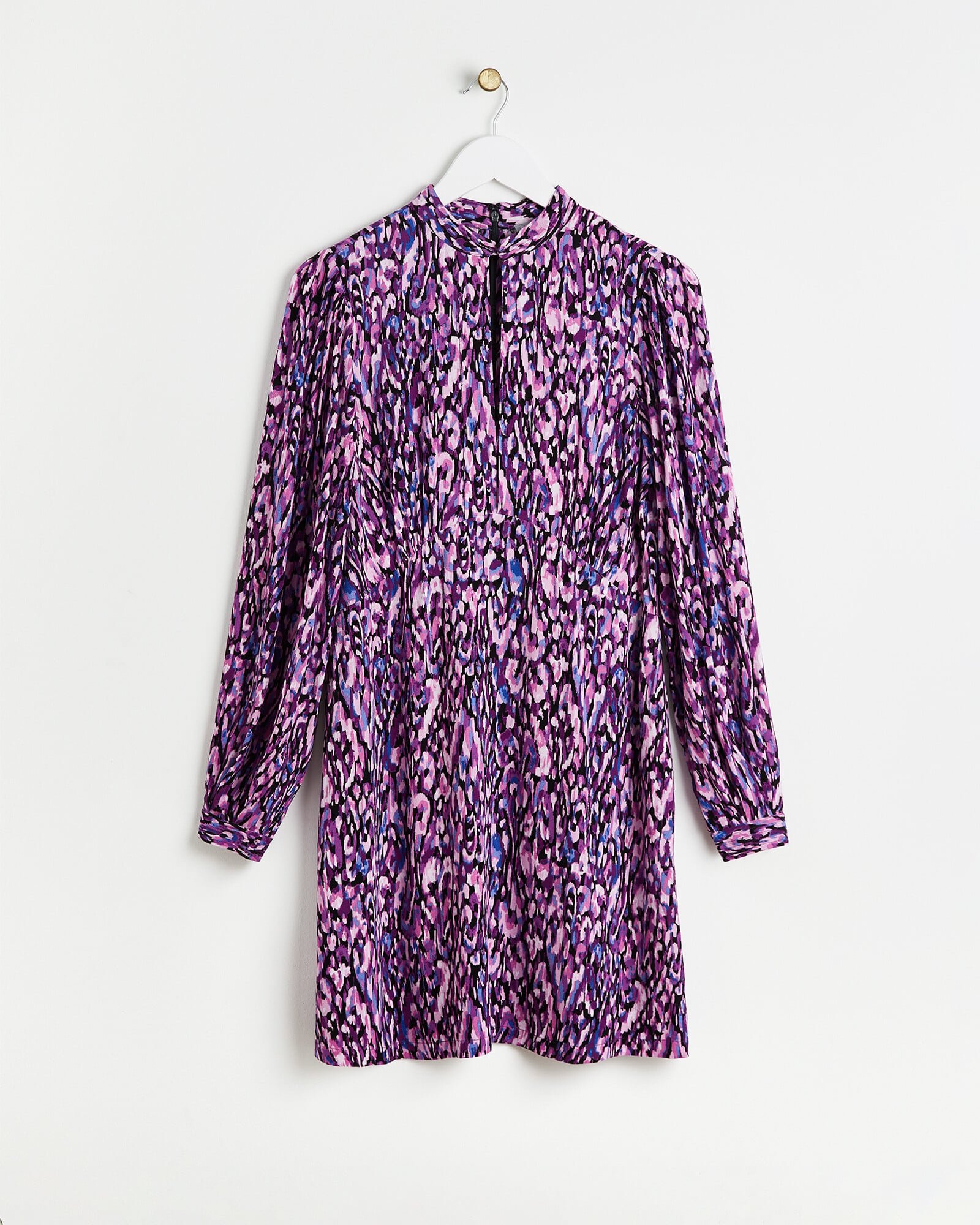 flowy pink midi dress Purple Fit And Flare Dress Long Sleeve Mini main image 1