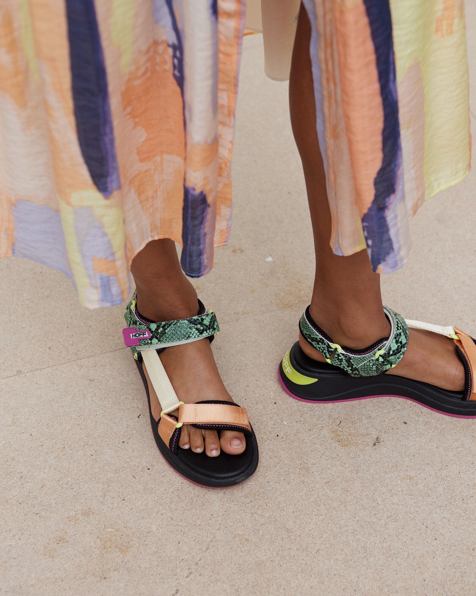 HOFF Island Tenos Snake Print Chunky Sandals Oliver Bonas