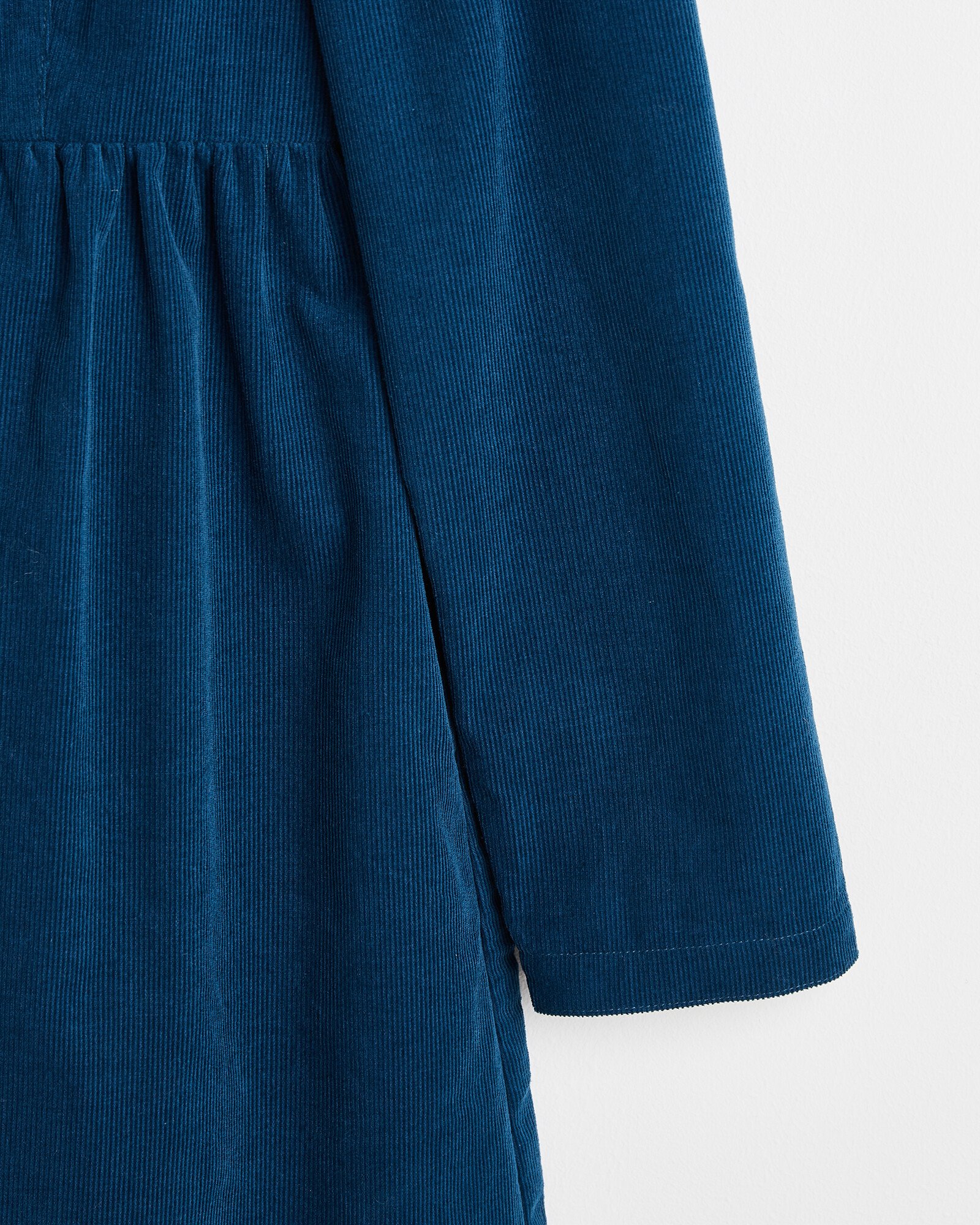 Teal Blue Corduroy Mini Shirt Dress | Oliver Bonas