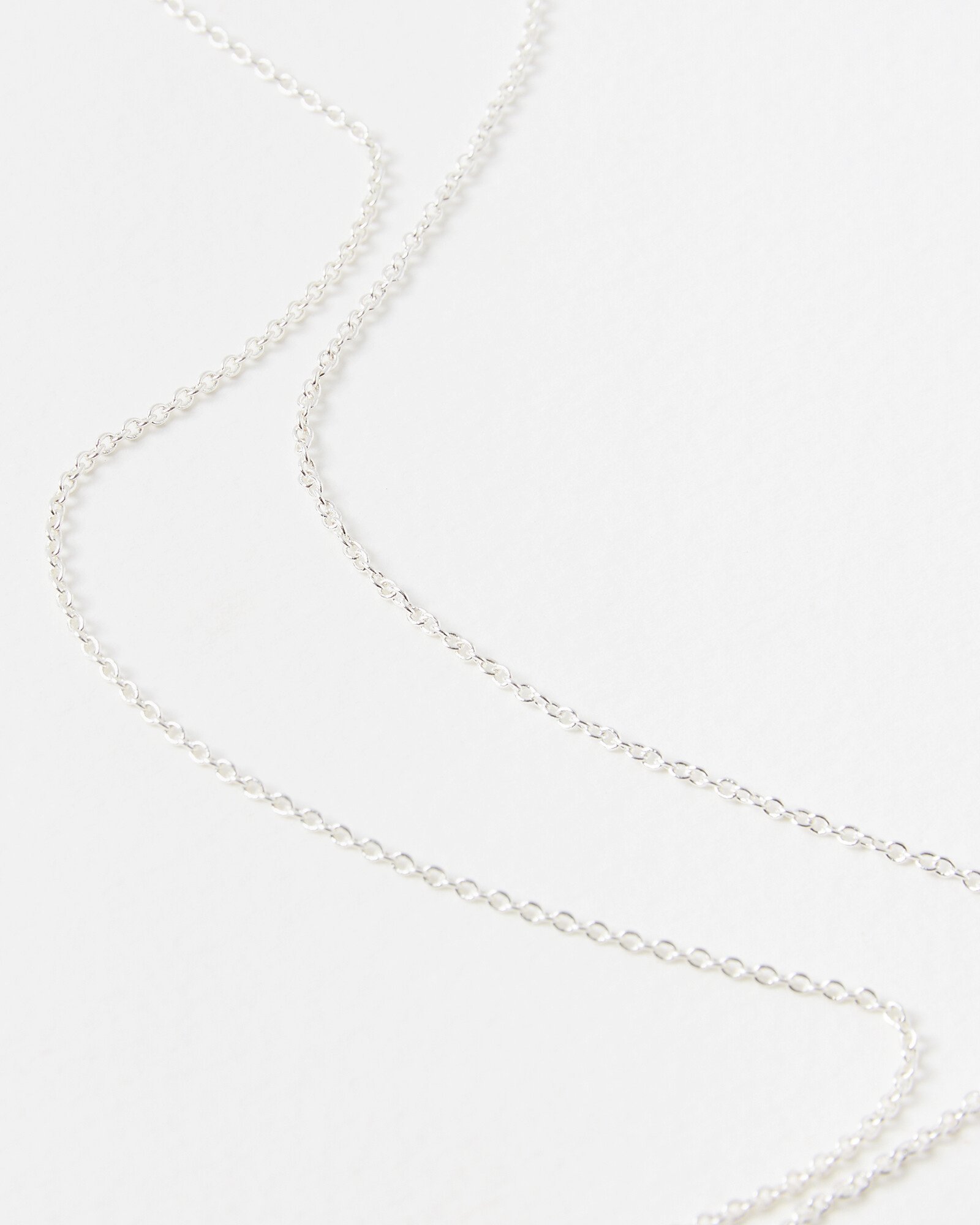 Twisted Bar Fan Gem Detail Silver Necklace Oliver Bonas