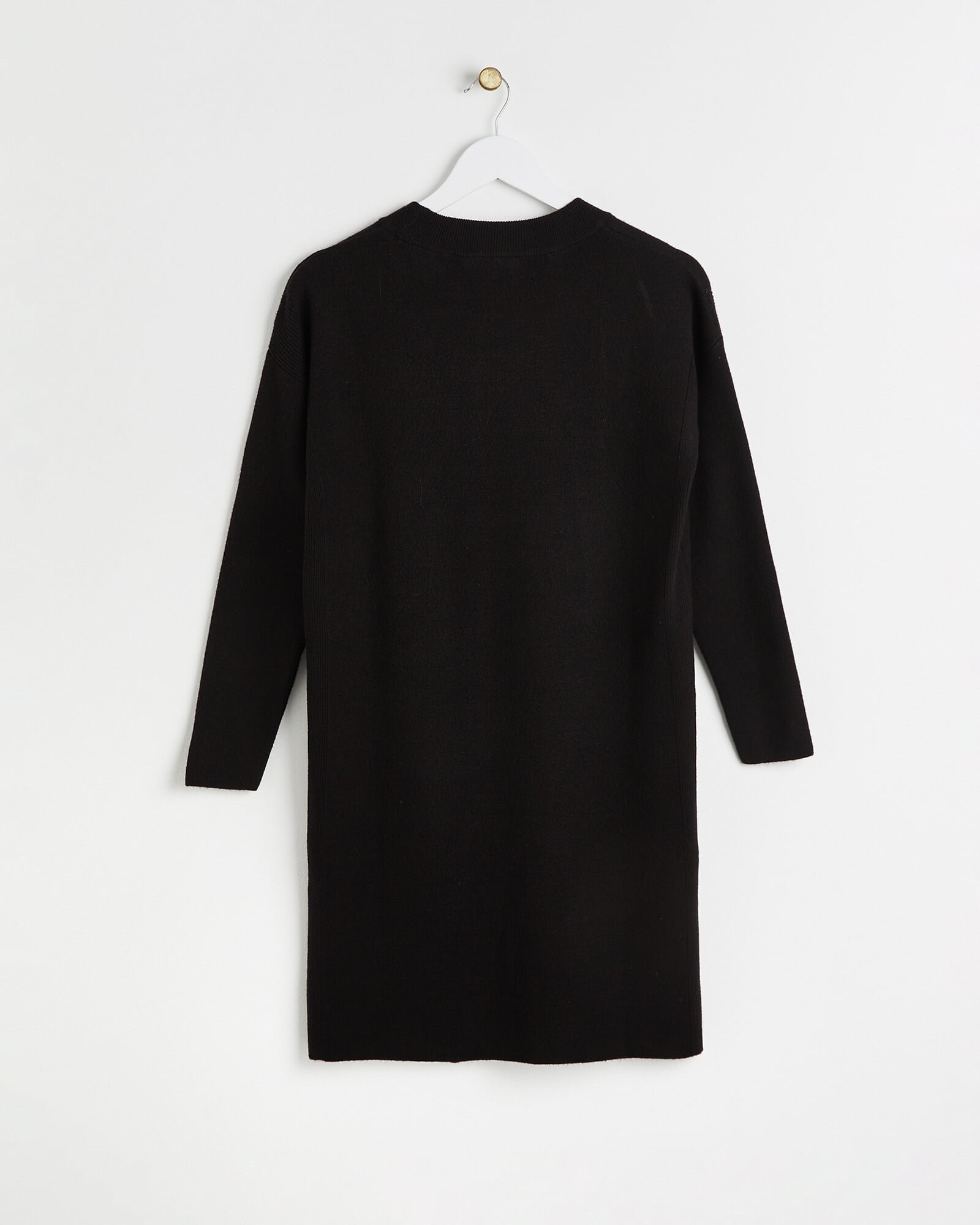 Black Knitted Mini Jumper Dress | Oliver Bonas Black Knitted Mini Jumper Dress | Oliver Bonas