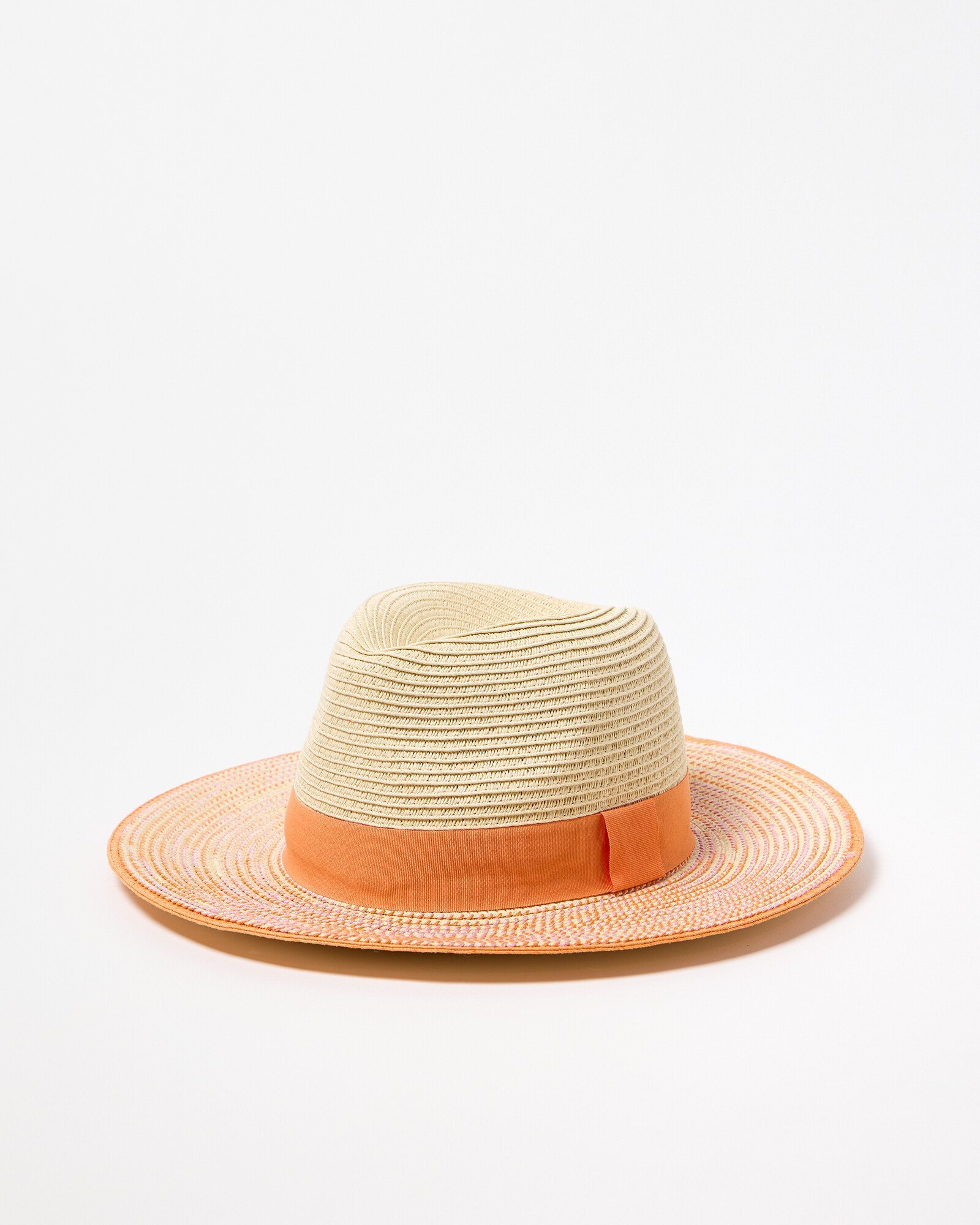 Orange Natural Twist Bow Fedora Hat Oliver Bonas
