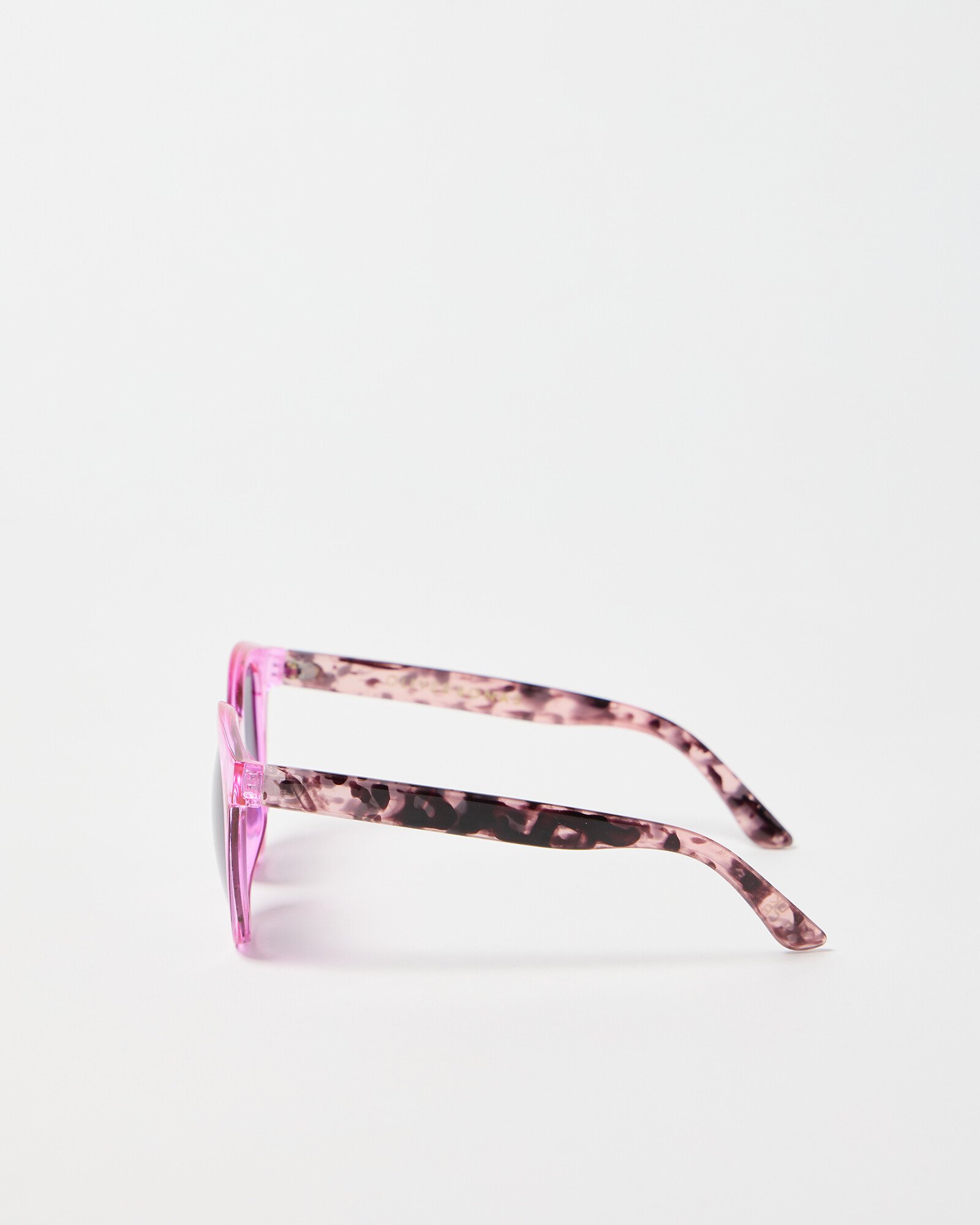 Pink Faux Tortoiseshell Round Preppy Sunglasses Oliver Bonas