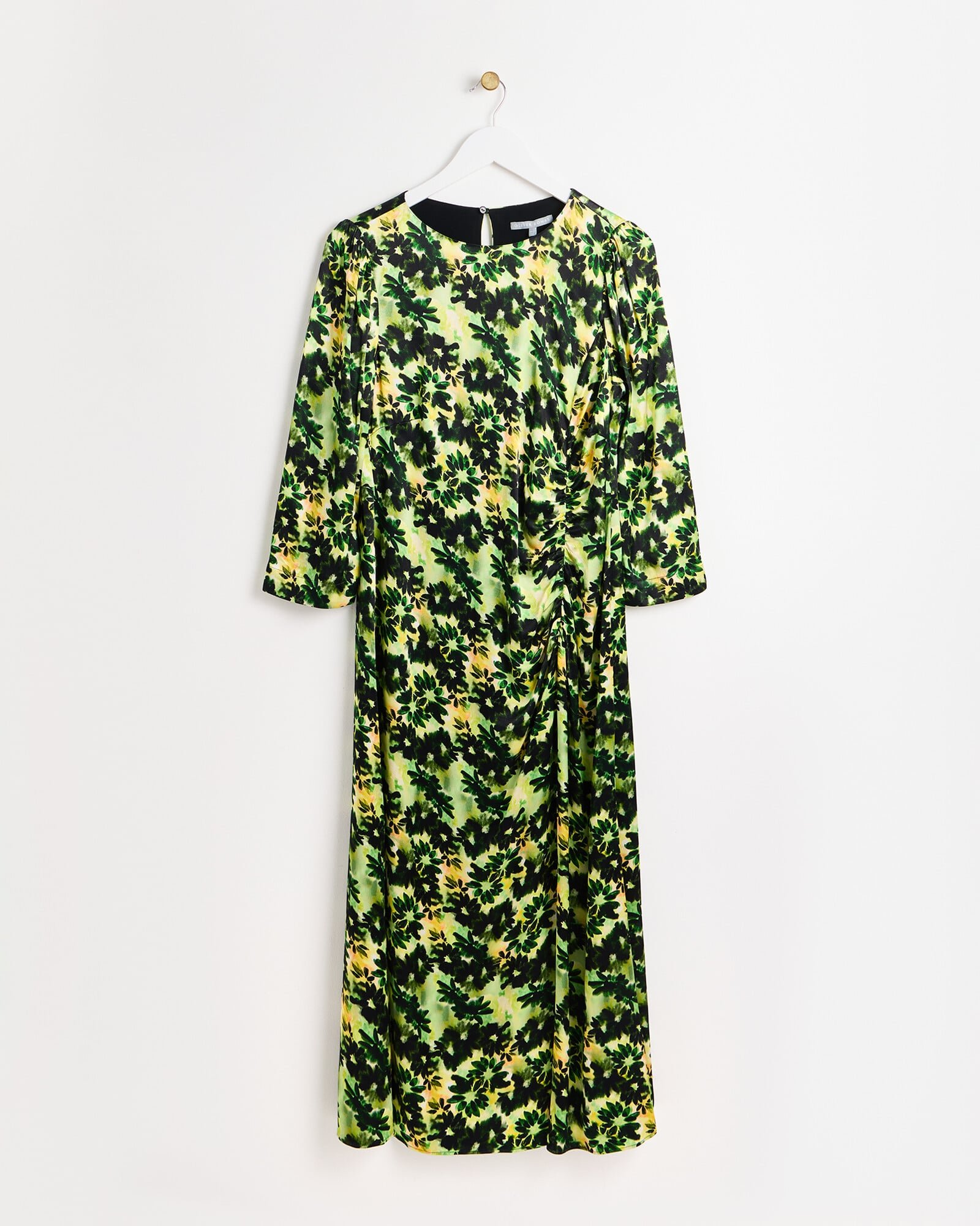 slim fit dress slacks Sage Multi Floral Embroidered Maxi Dress With Sheer Flutter Sleeves