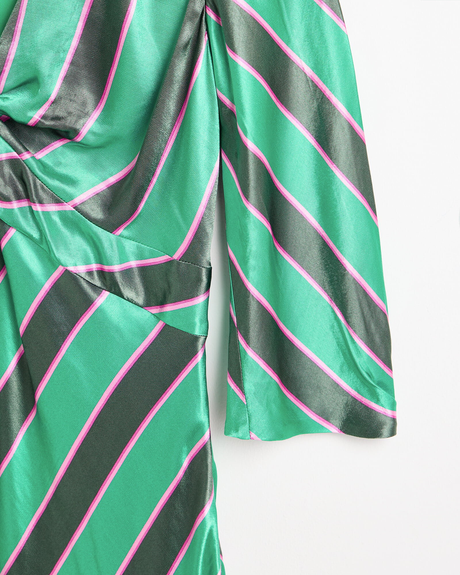 strapless open back dress Pink, Green & Blue Striped Baxter Maxi Dress