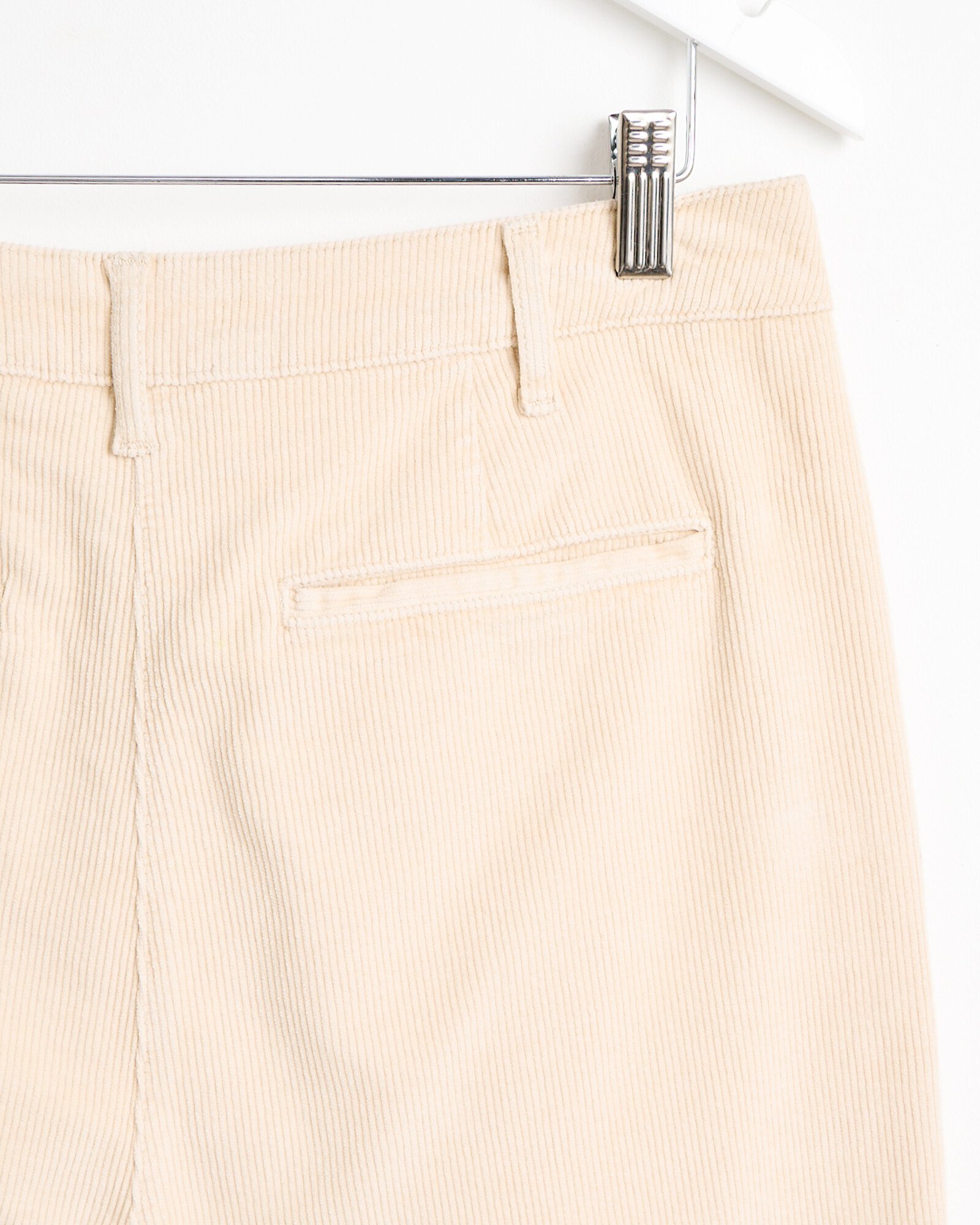 Ecru Cream Corduroy Wide Leg Trousers Oliver Bonas