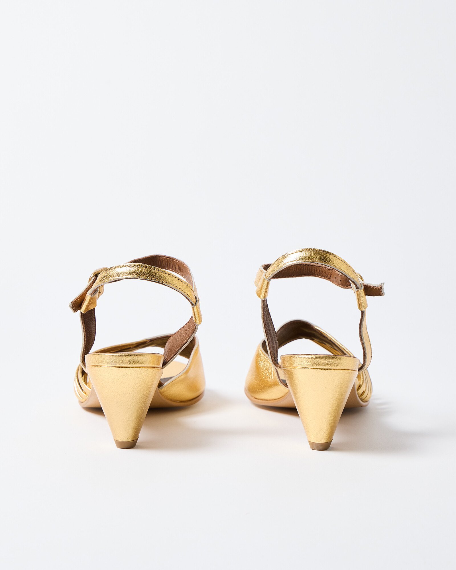Anonymous Copenhagen Hermine Gold Leather Heeled Sandals | Oliver