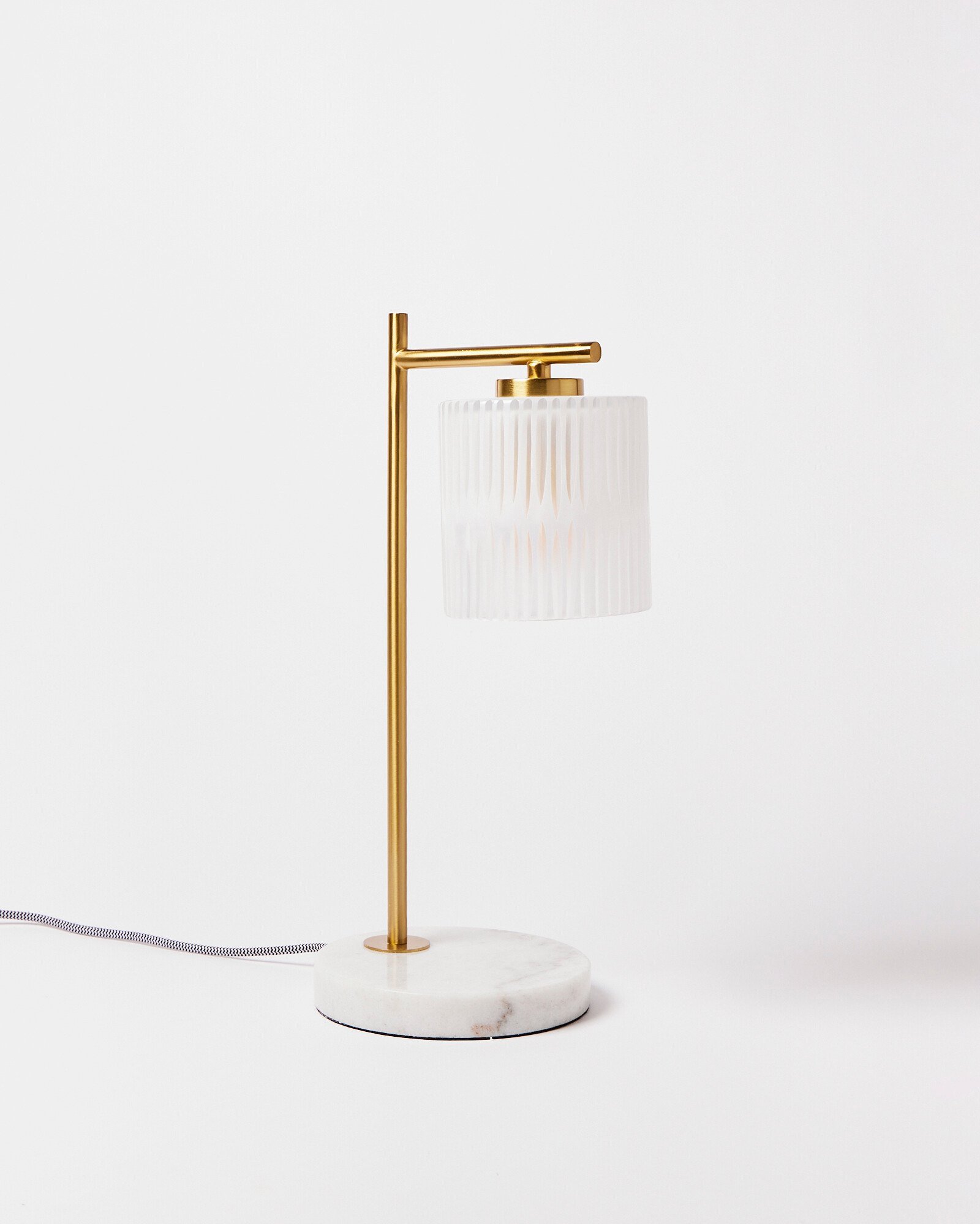 Lumi Gold Glass Marble Desk Table Lamp Oliver Bonas