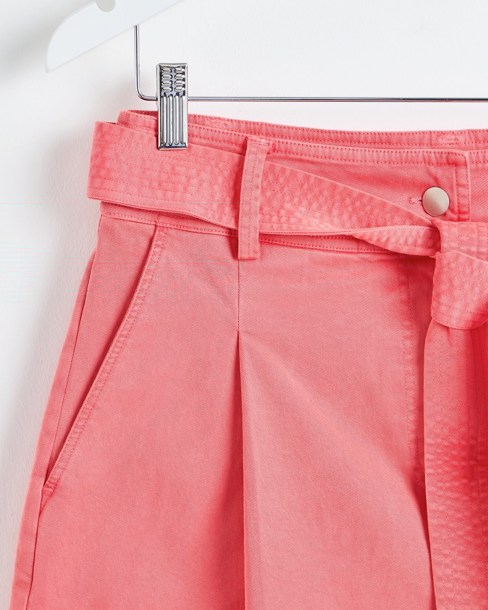 Knox Rose Women's Paperbag Shorts - Mid-Rise Olive Green Elastic Waist With Tie Belt