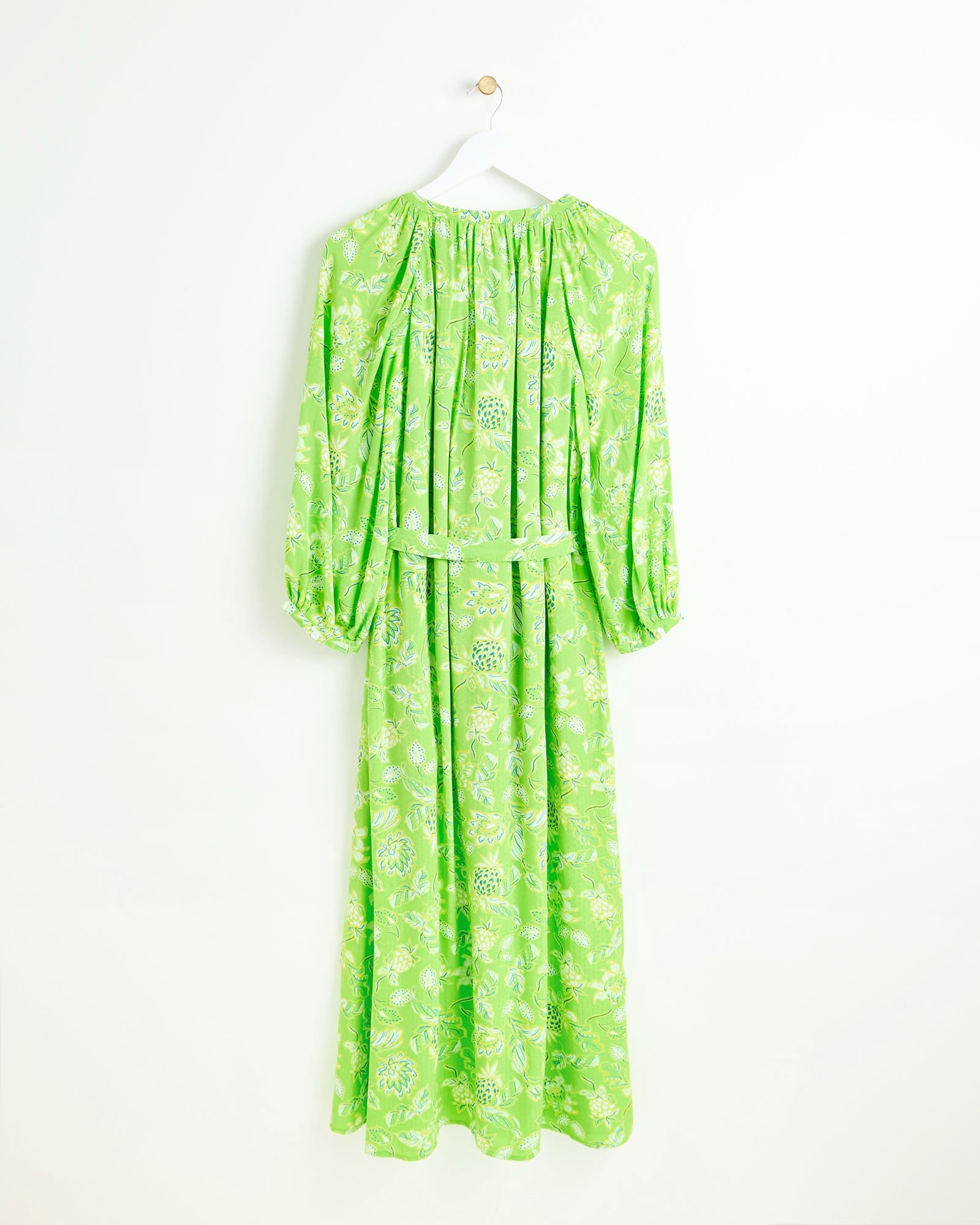 Lime Green Paisley Floral Midi Dress | Oliver Bonas