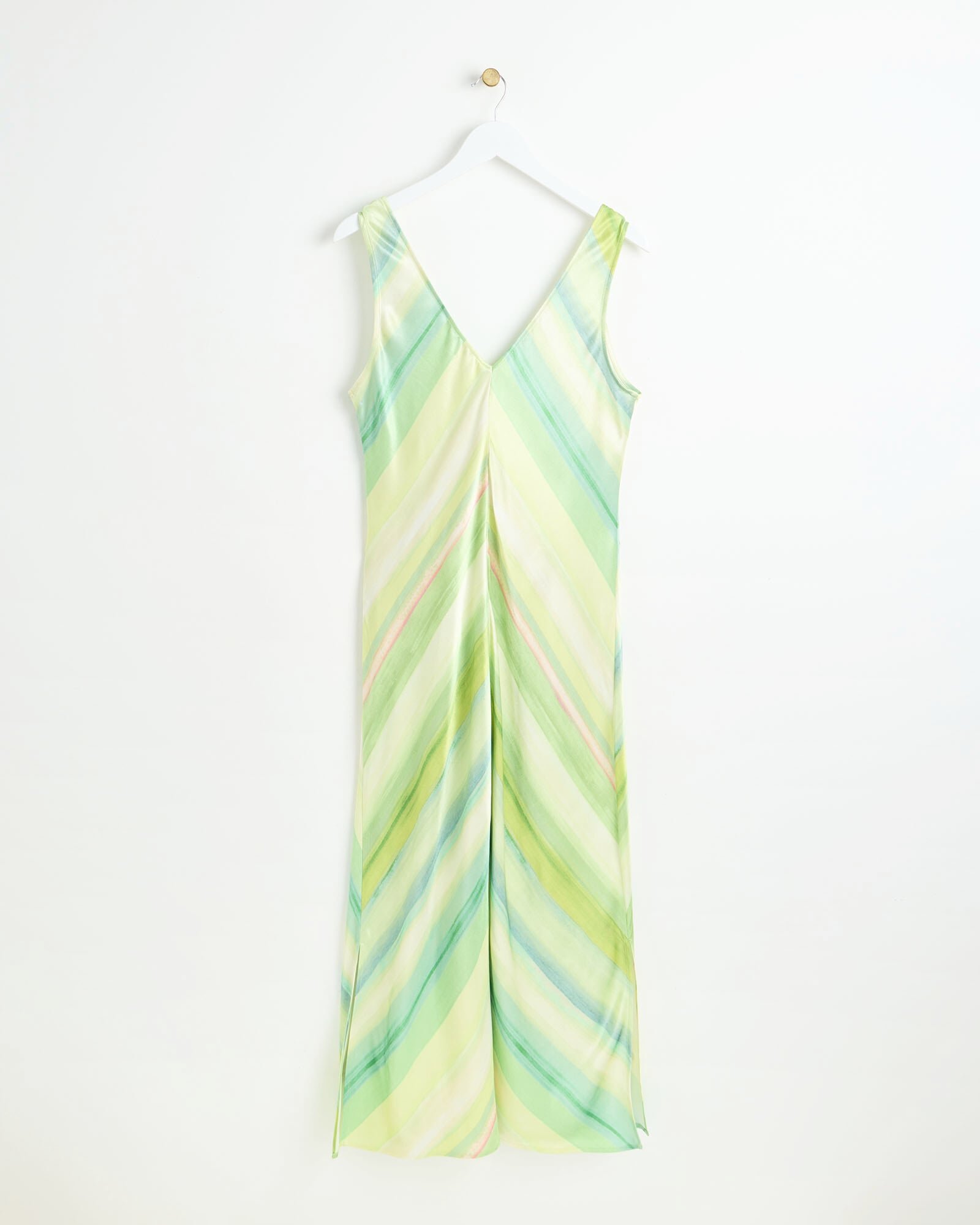 knee length dresses for ladies Emerald green midi satin slip dress 'Majestic' – Serena Silueta