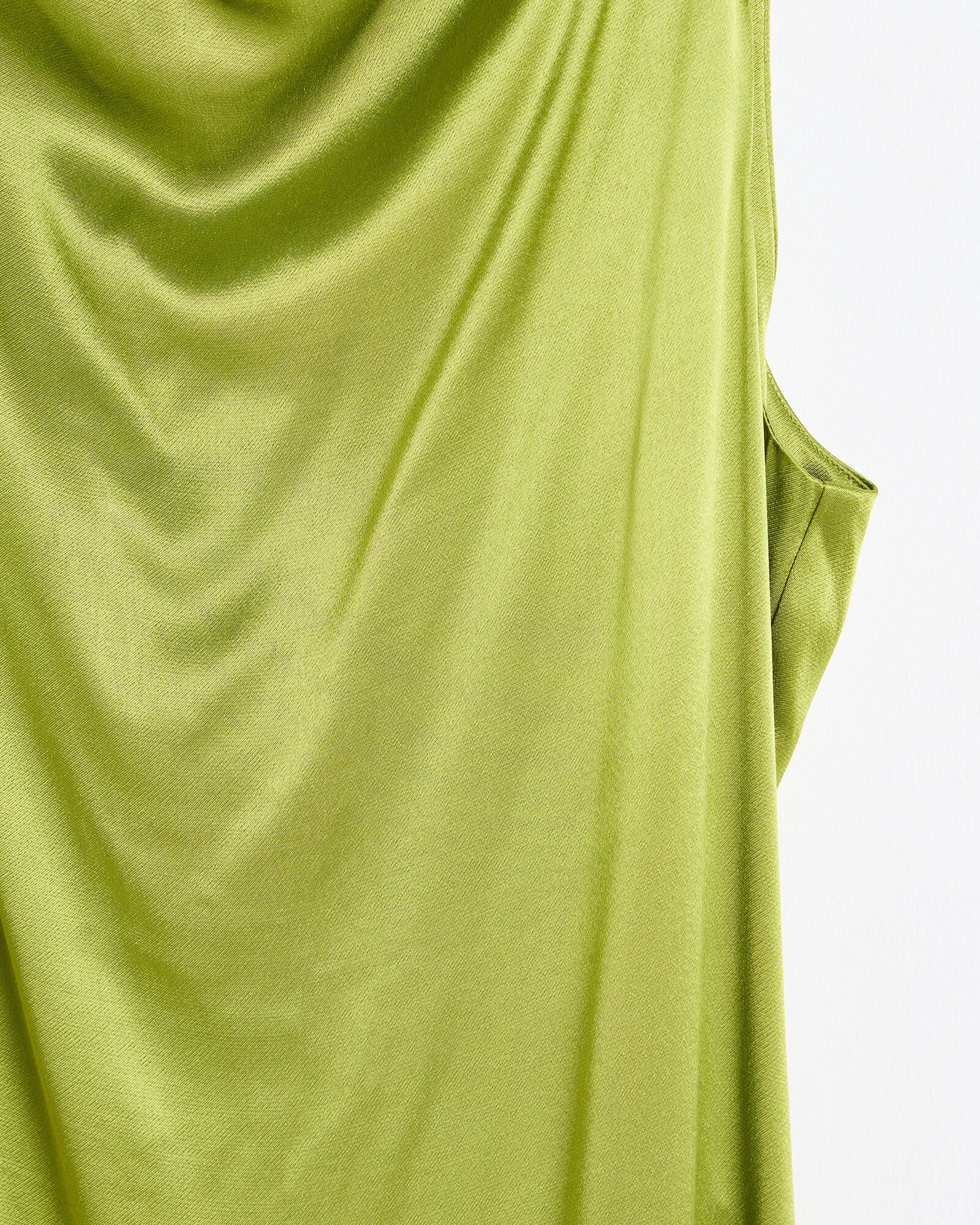 Green Satin Cowl Neck Midi Dress | Oliver Bonas