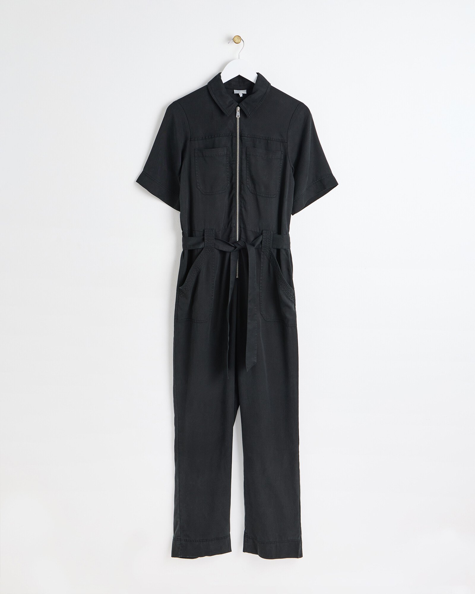 【Lapiis】BELTED ZIP UP JUMPSUIT BLACK RESTOCK>BELTED ZIP UP JUMPSUIT【BLACK】 | lapiis