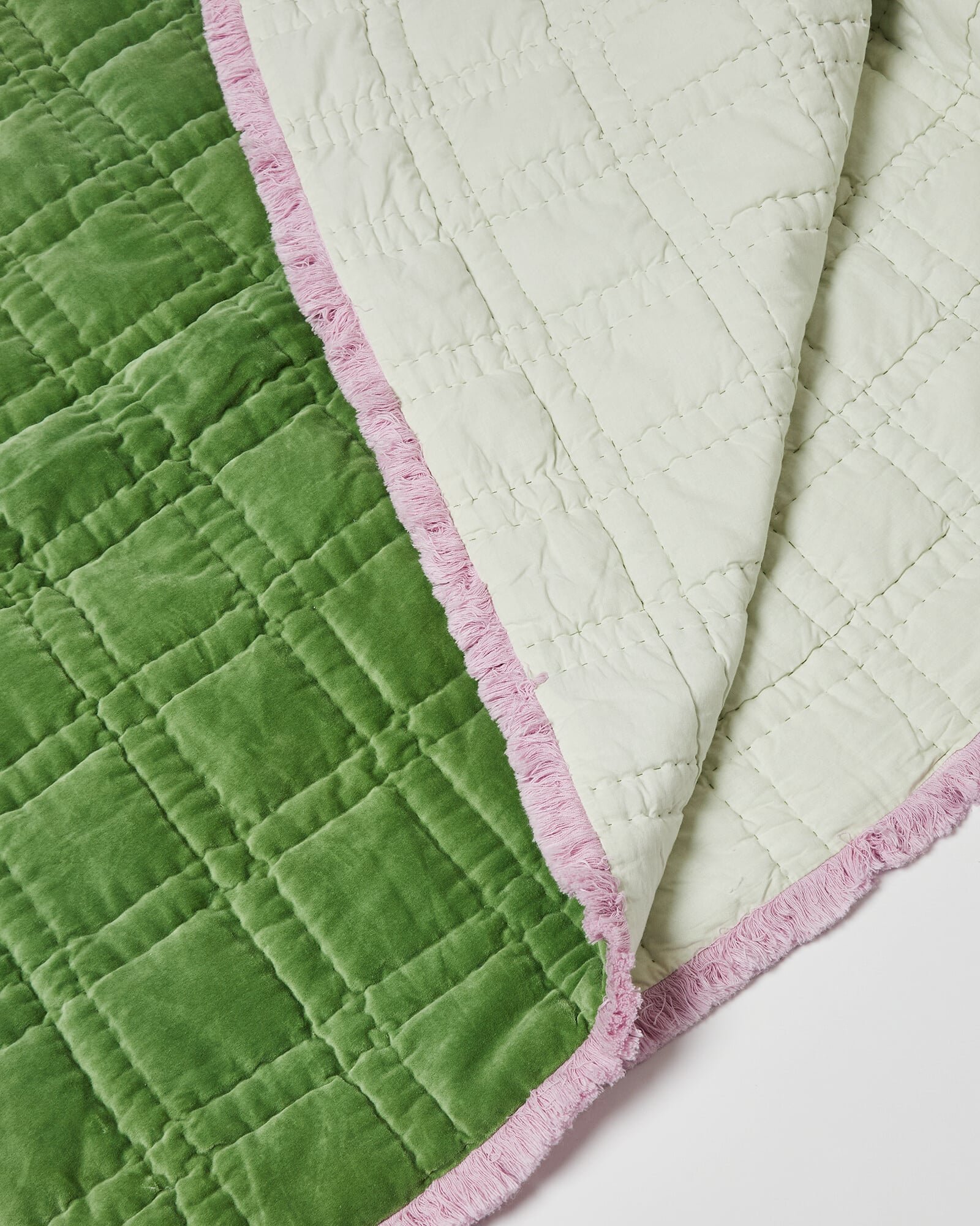 Issey Quilted Velvet Bedspreads | Oliver Bonas