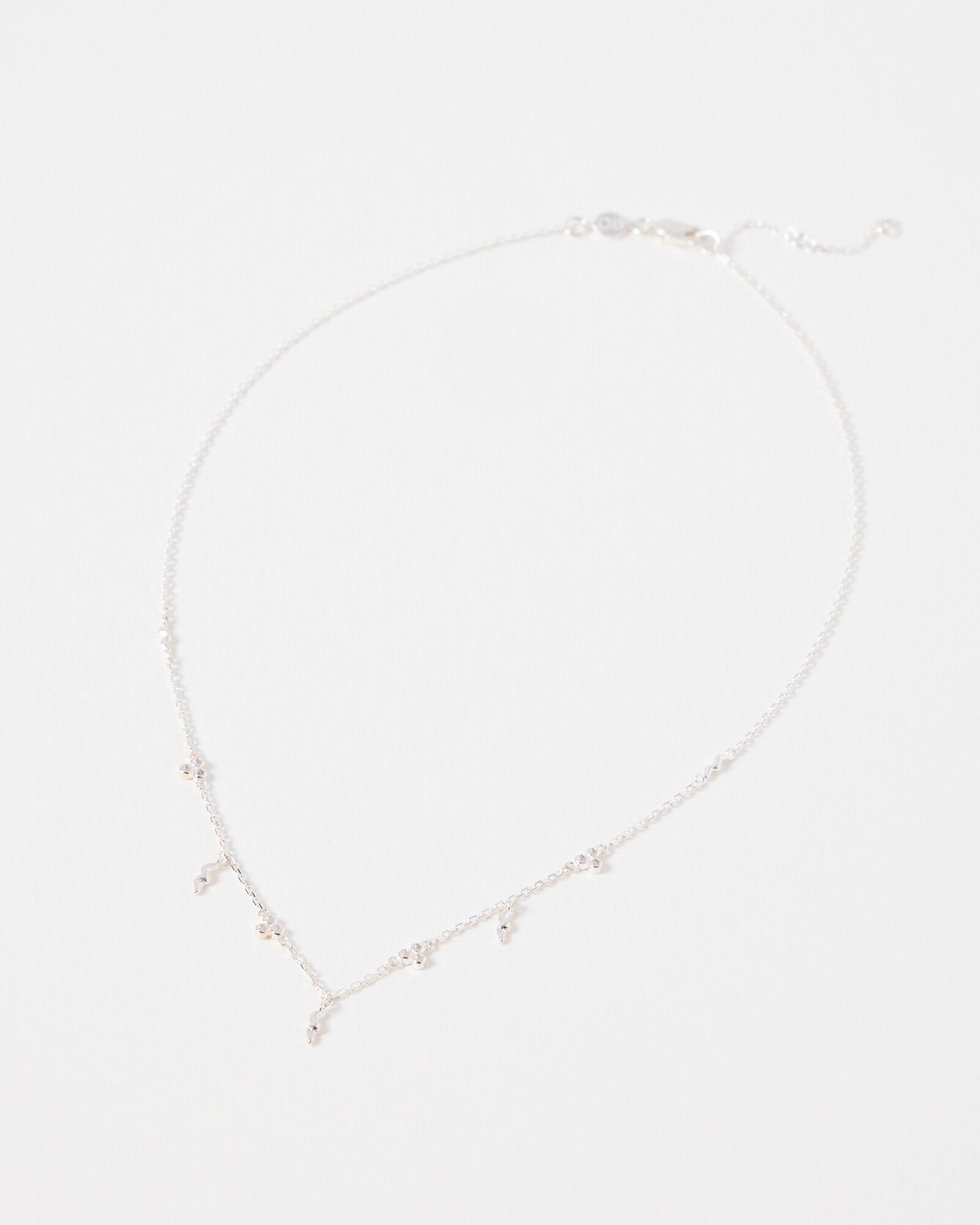 Martha Molten Charm Silver Short Necklace Oliver Bonas