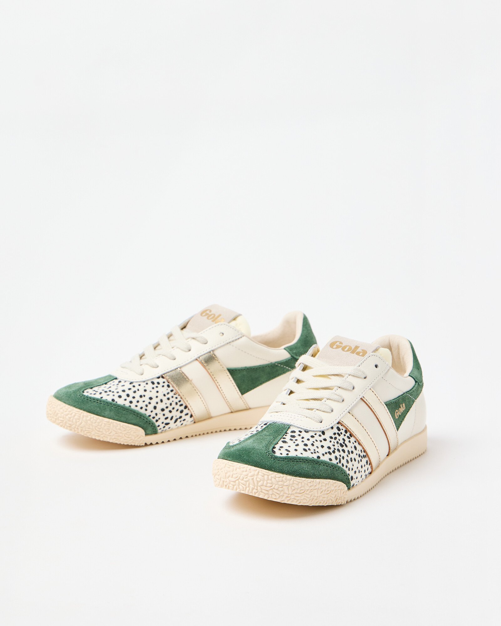 Gola x OB Exclusive Gold Dotty Elan Leather Trainers | Oliver Bonas
