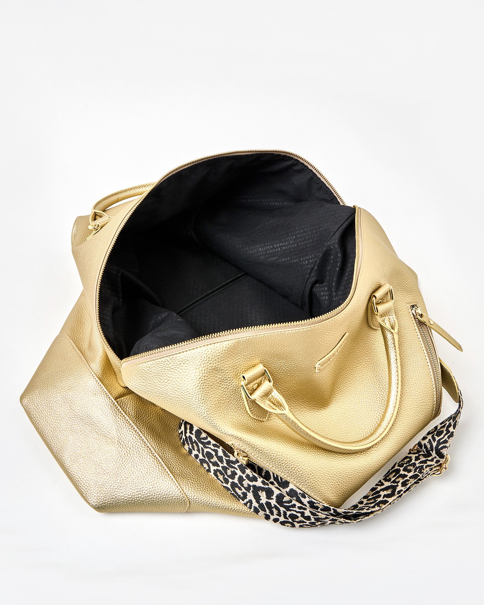 Olivia Gold Metallic Weekend Bag Oliver Bonas