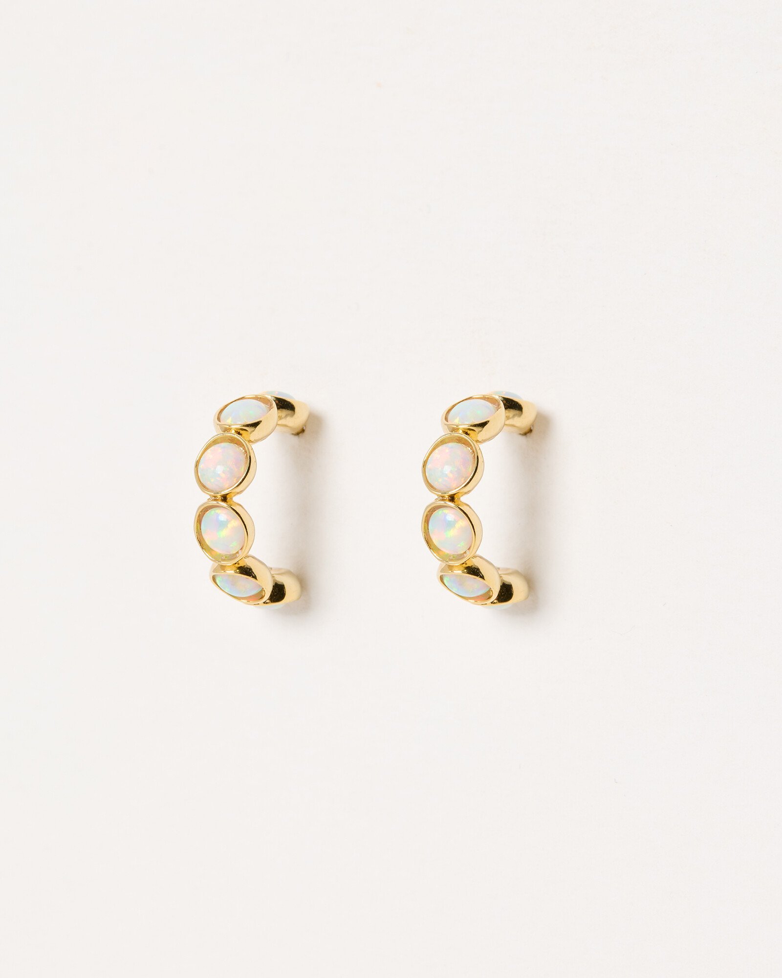 Skylar Circular Stone Gold Hoop Earrings Oliver Bonas