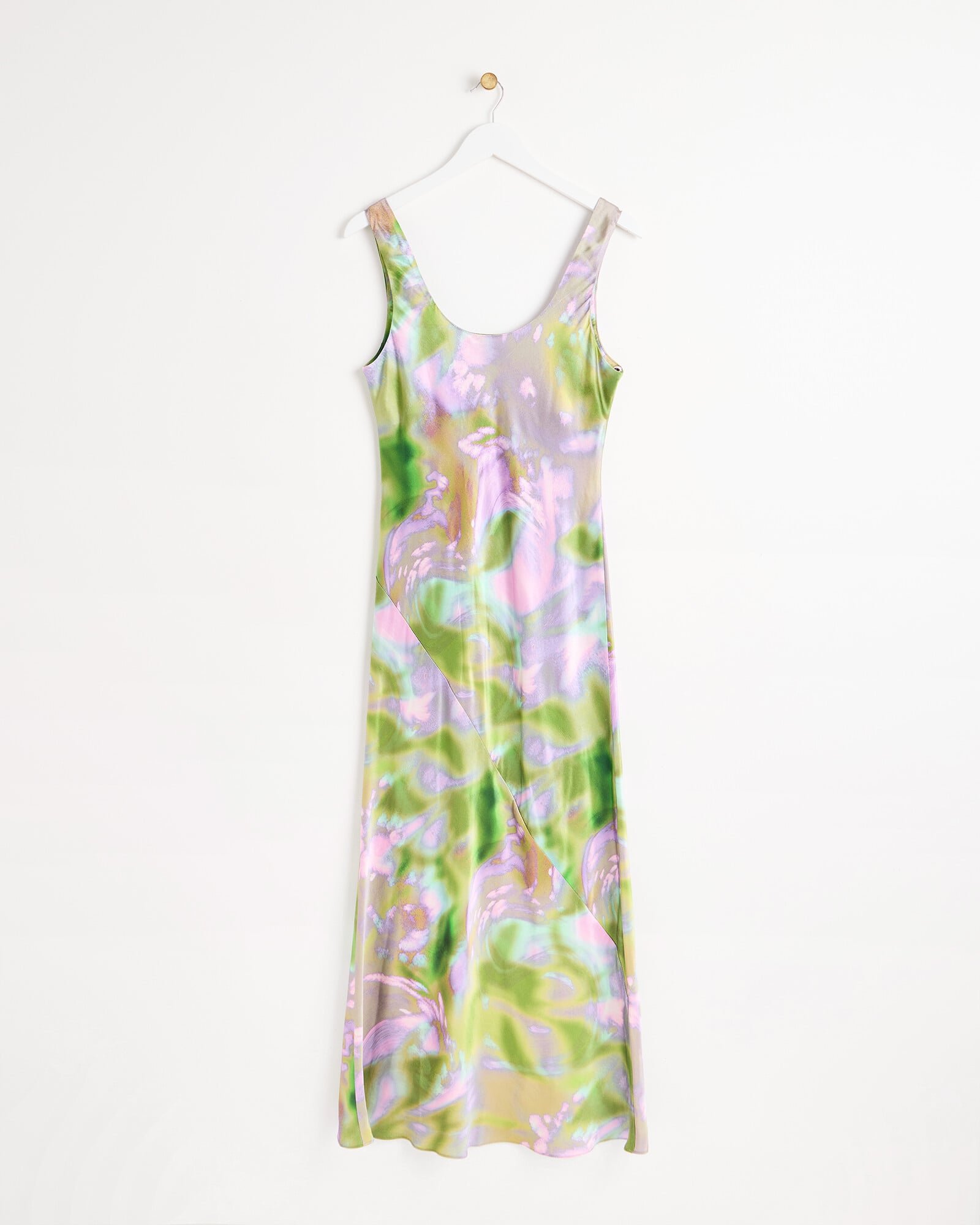 green and pink slip dress Green Pink Ombre Slip Dress