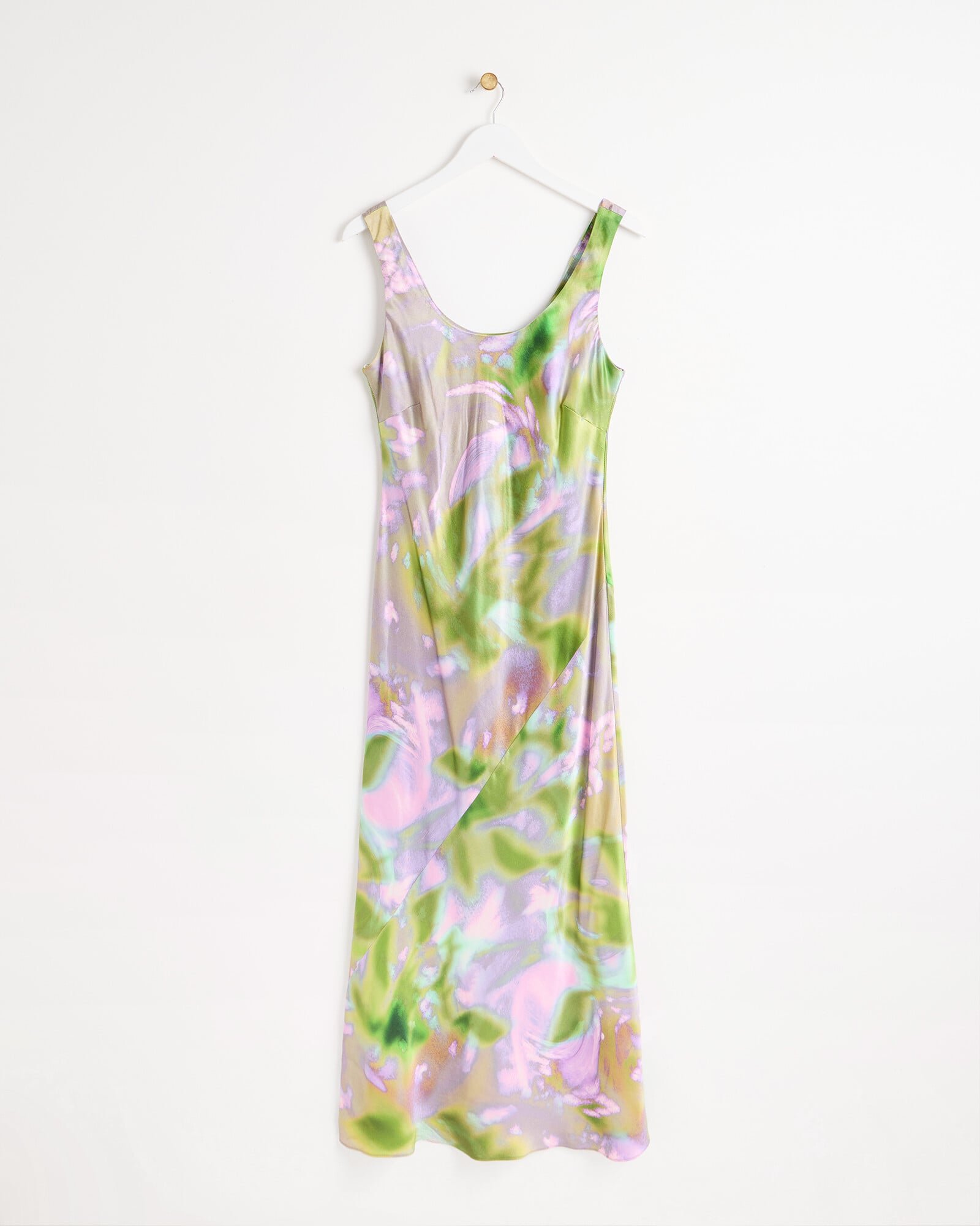 green emerald velvet dress Florence Waterfall Wrap Dress in Olive Green Satin main image 1