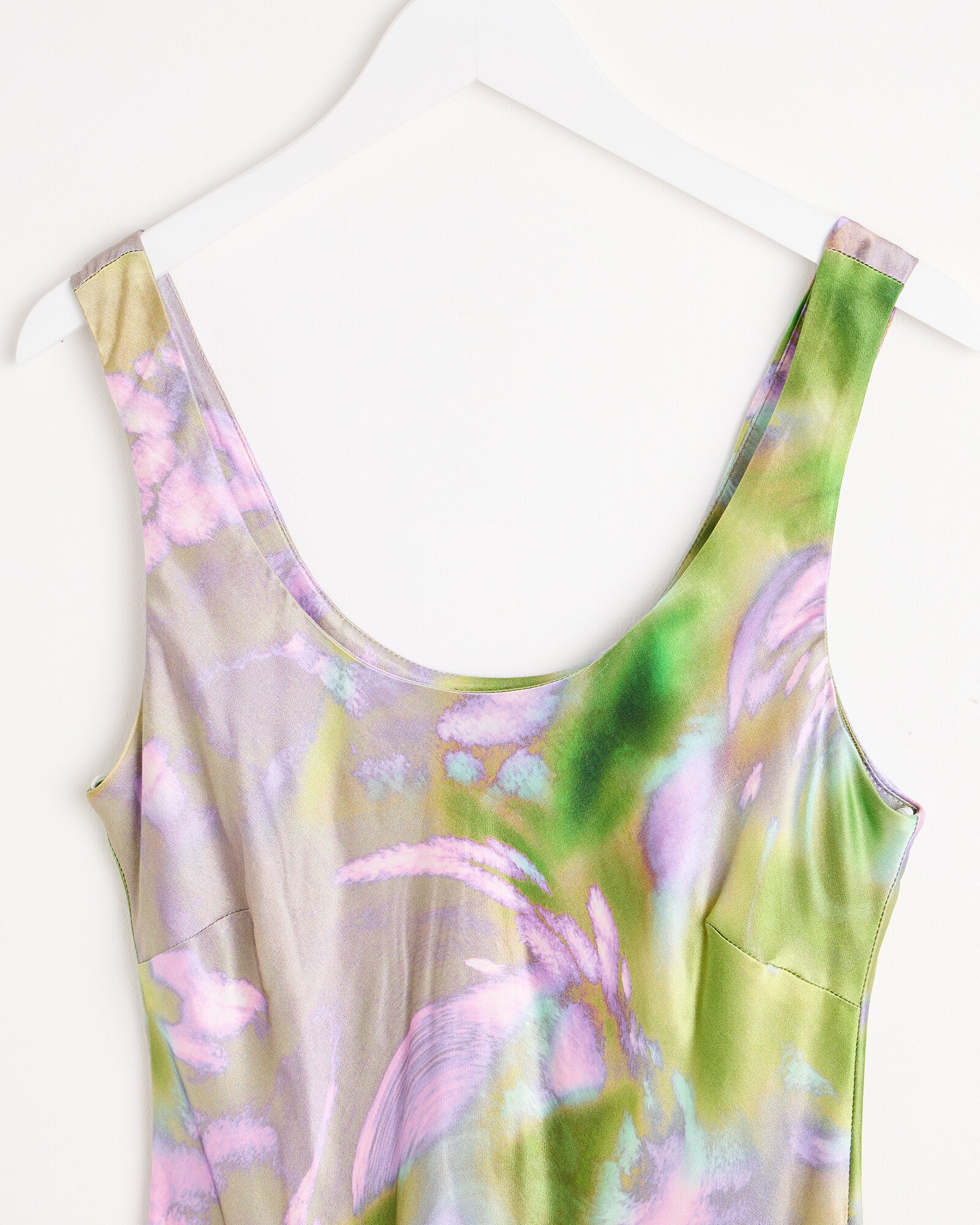 green and pink slip dress Sanna Slip Dress in Pink and Green Check main image 0
