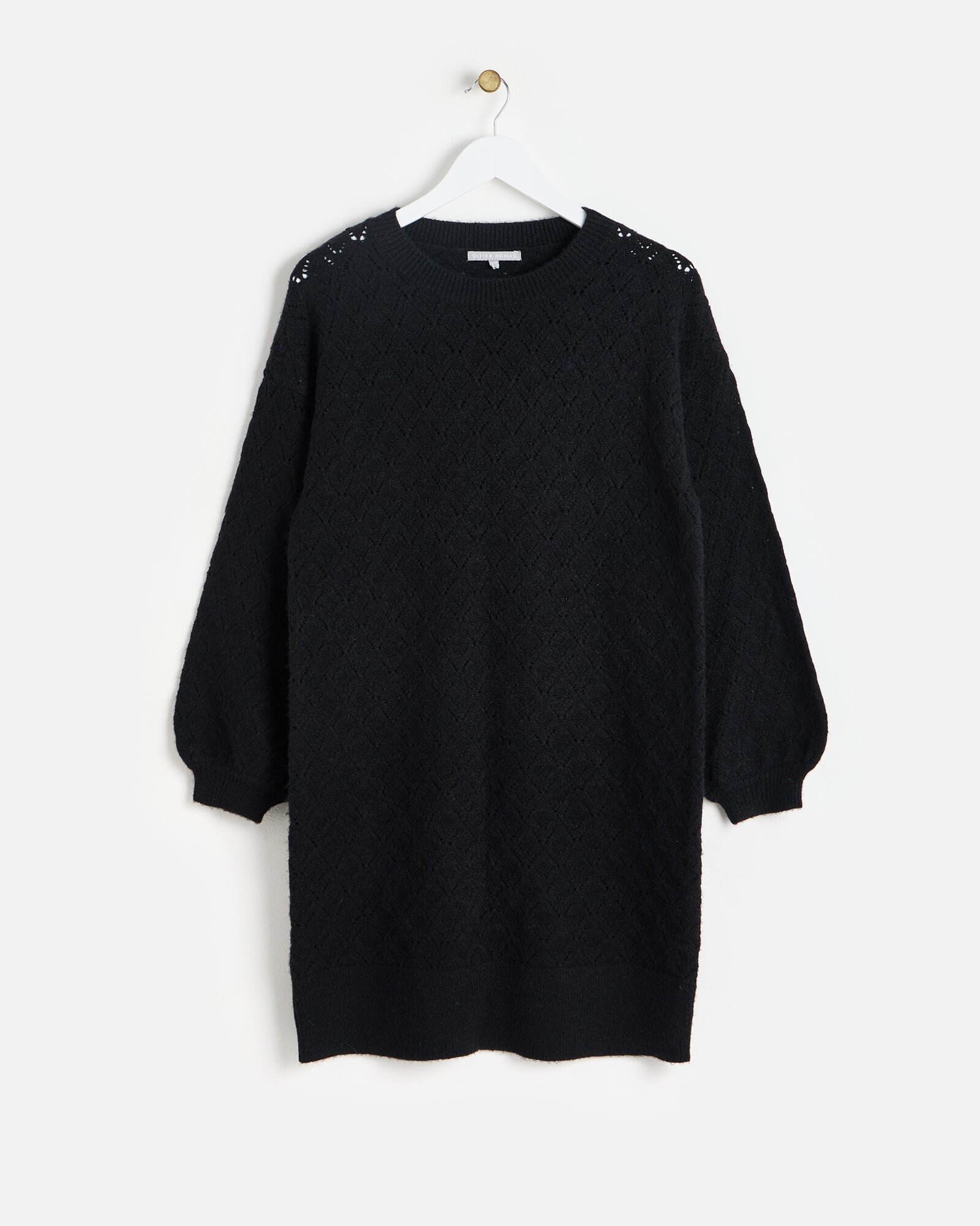 Black Diamond Stitch Knitted Jumper Dress | Oliver Bonas Black Diamond Stitch Knitted Jumper Dress | Oliver Bonas
