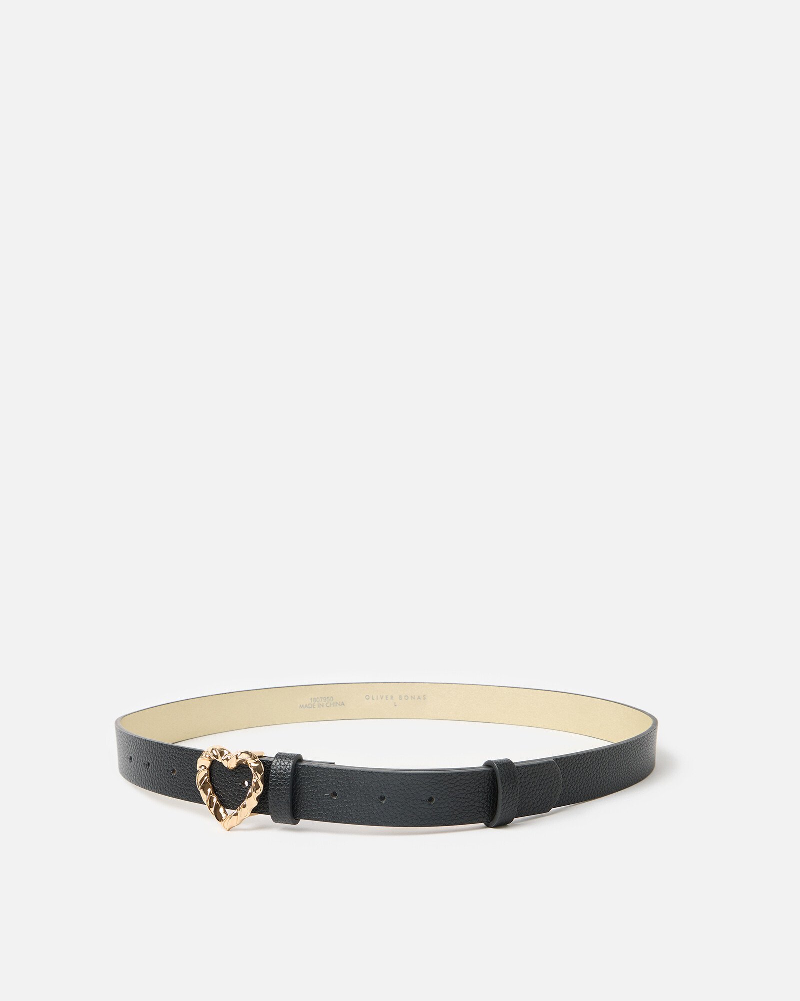 Black Heart Buckle Jeans Belt | Oliver Bonas