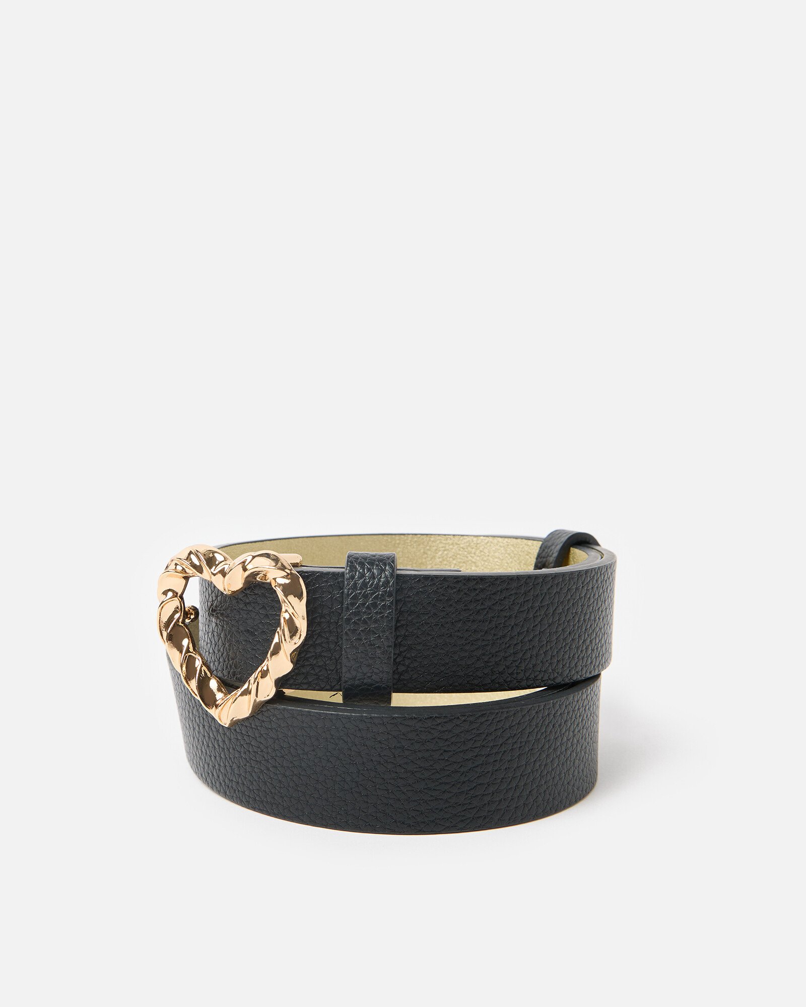 Black Heart Buckle Jeans Belt Oliver Bonas