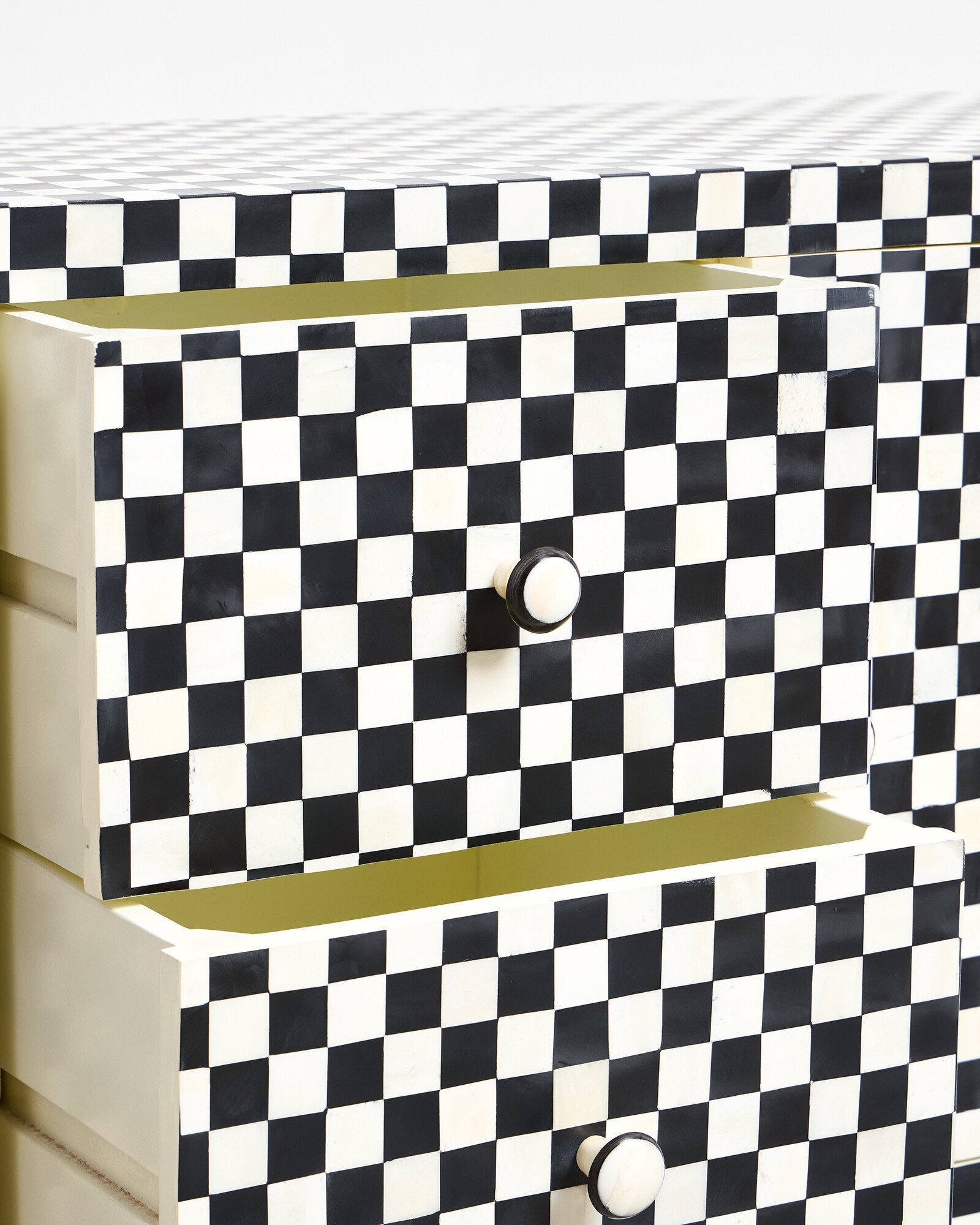 Chequerboard Monochrome Bone & Resin Sideboard | Oliver Bonas