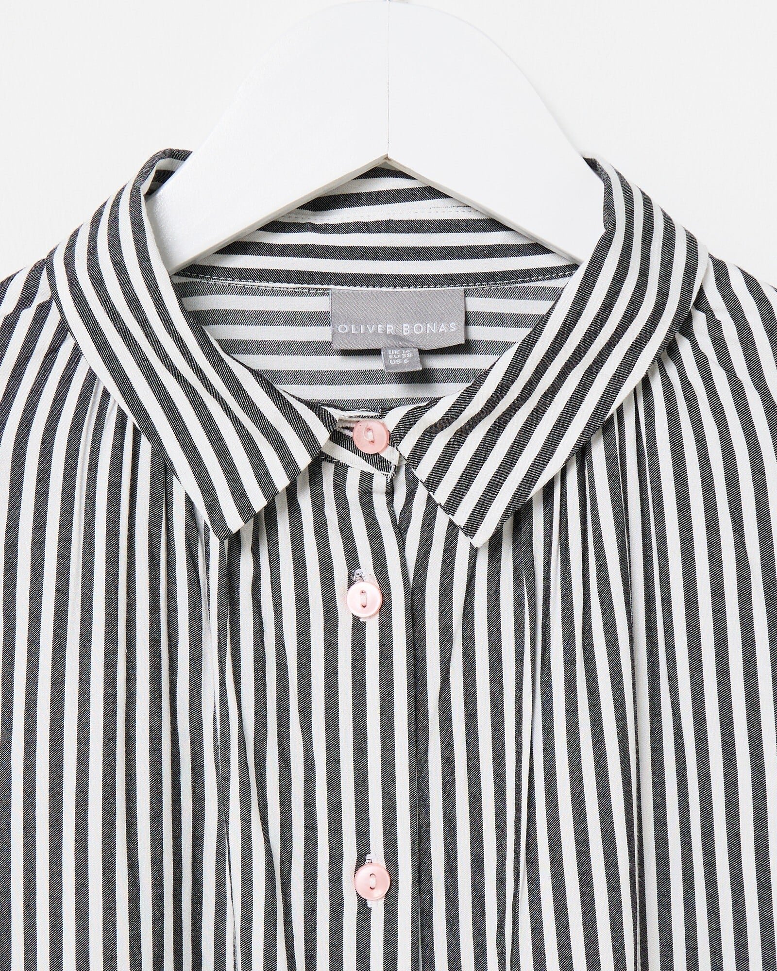 Grey & White Button Up Striped Shirt | Oliver Bonas