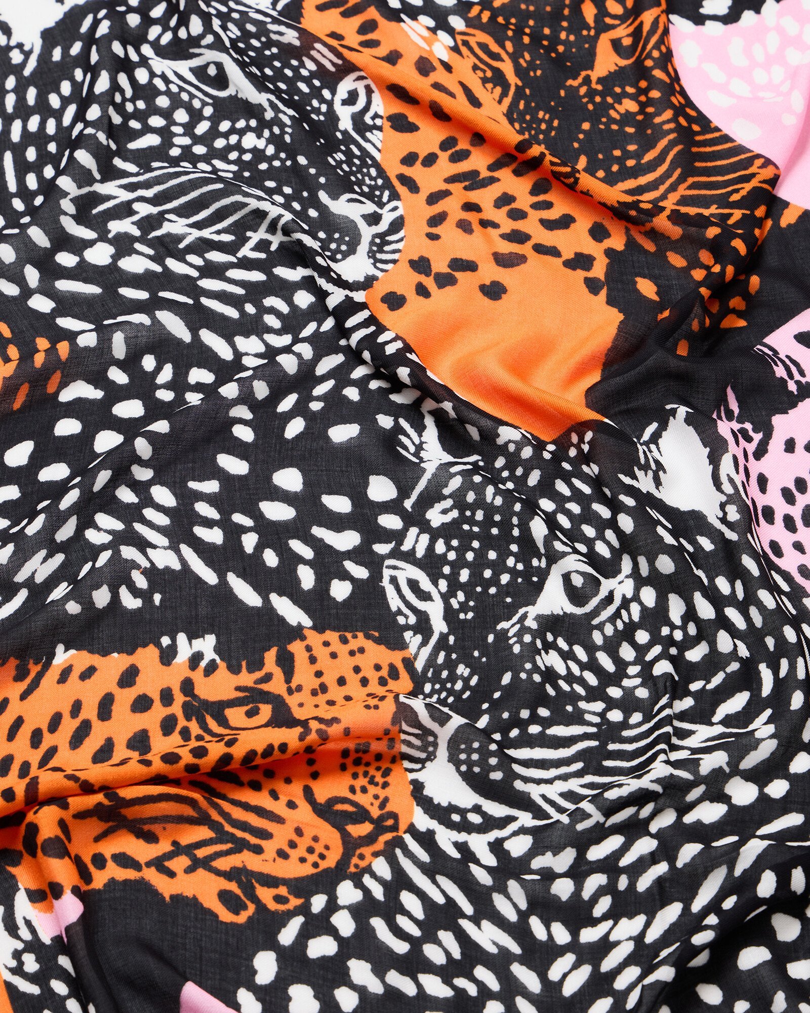 NKNIT boa wave scarf leopard