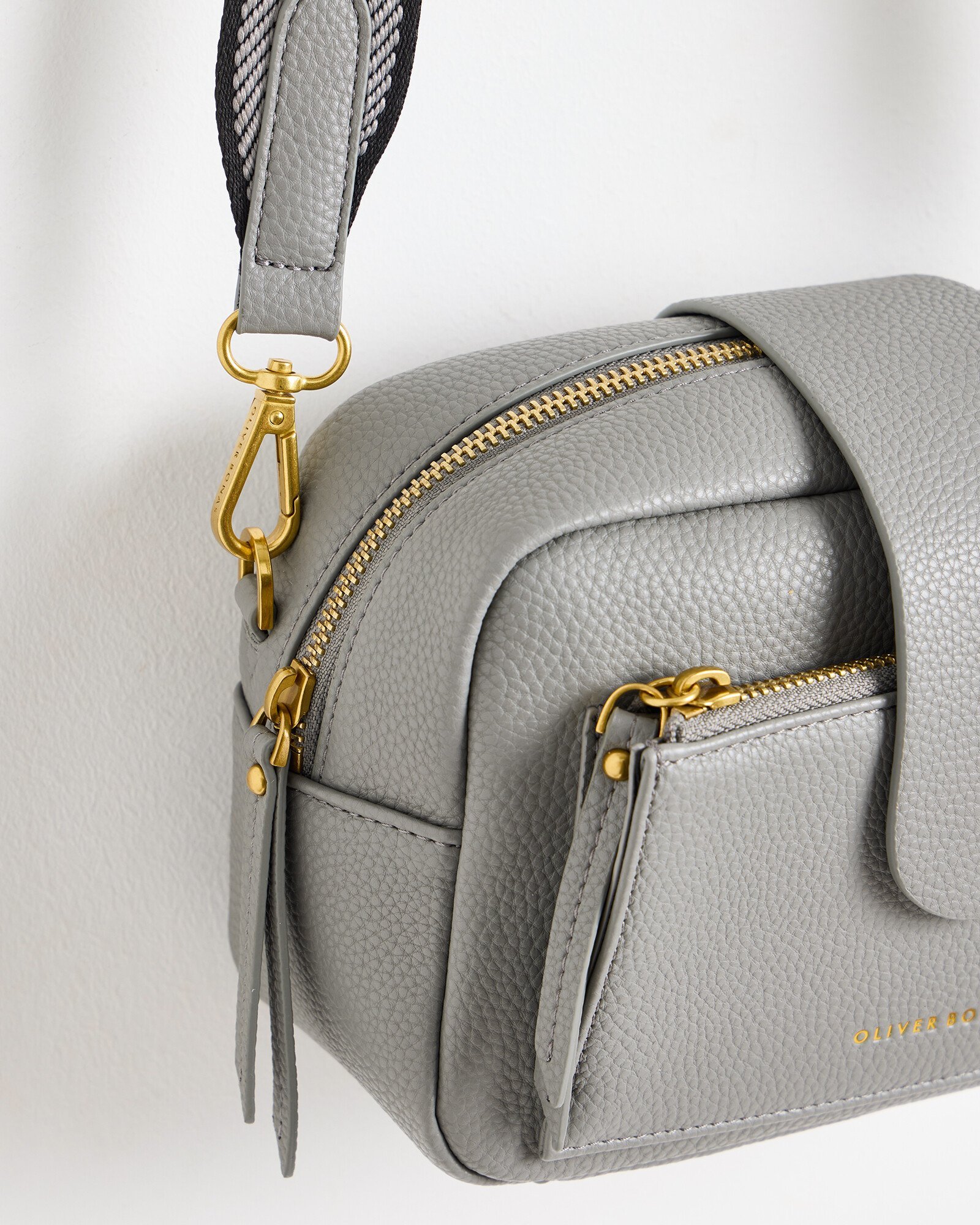 Charlee Grey Chevron Crossbody Bag Oliver Bonas