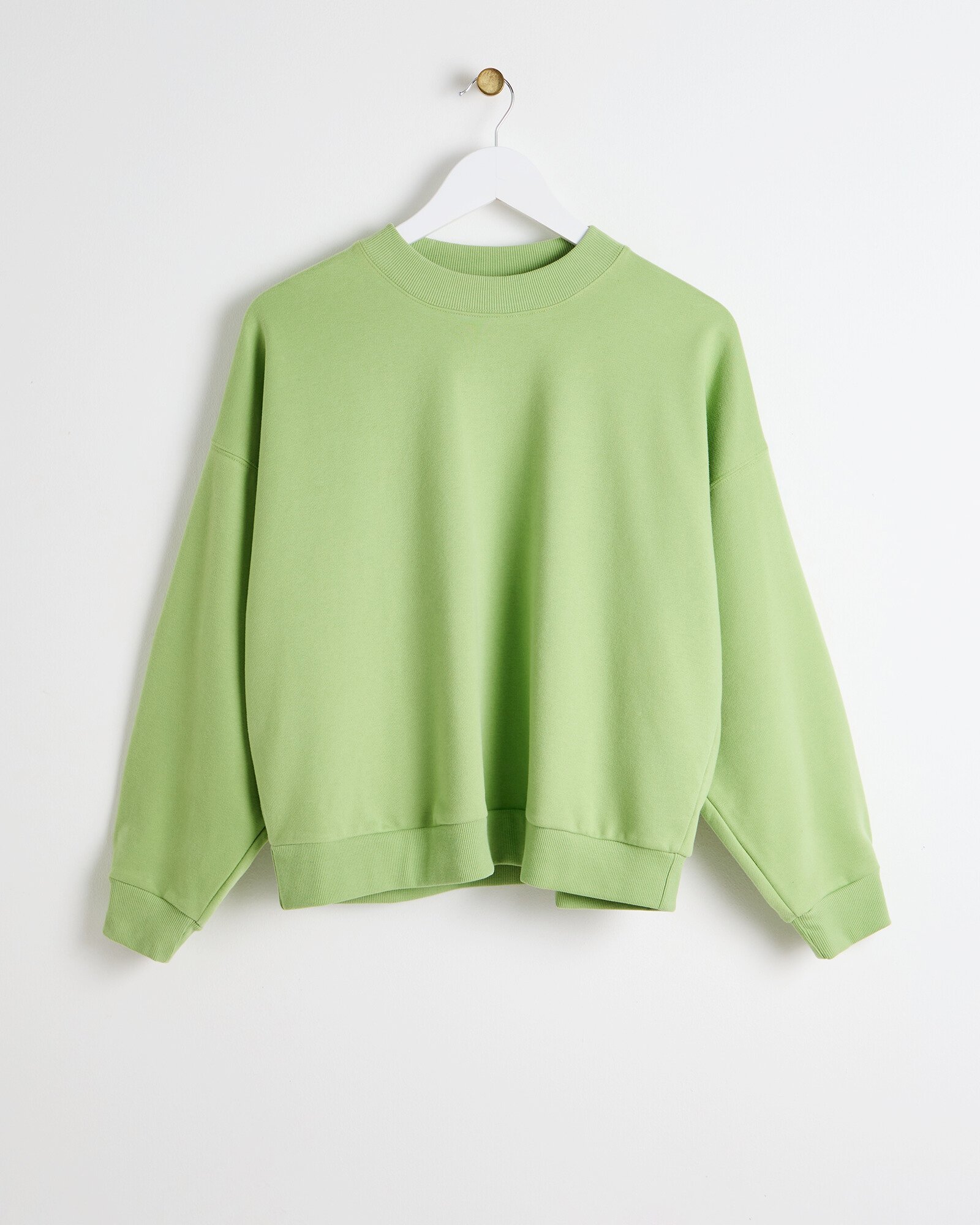Drop Shoulder Lime Green Sweatshirt Oliver Bonas