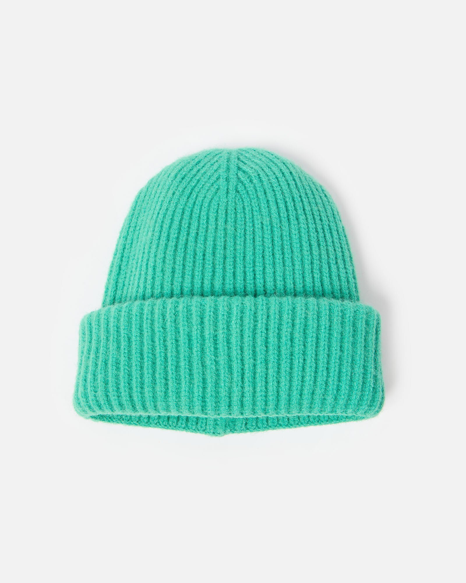 Jade Green Ribbed Knitted Beanie Hat Oliver Bonas
