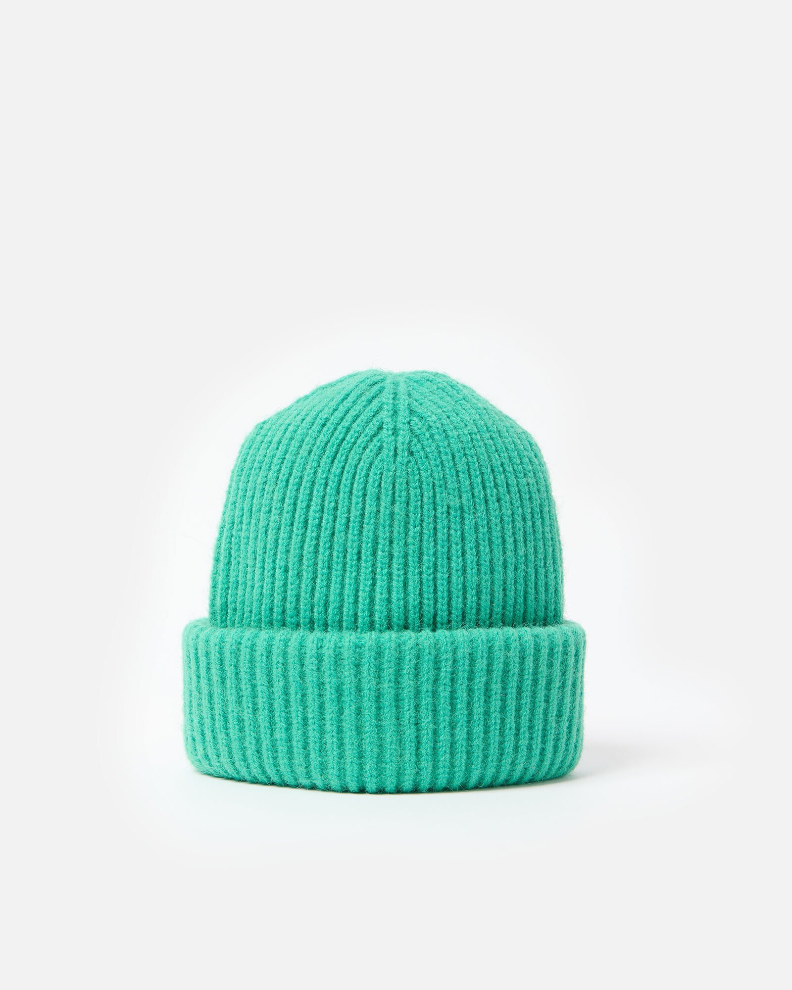 Jade Green Ribbed Knitted Beanie Hat Oliver Bonas