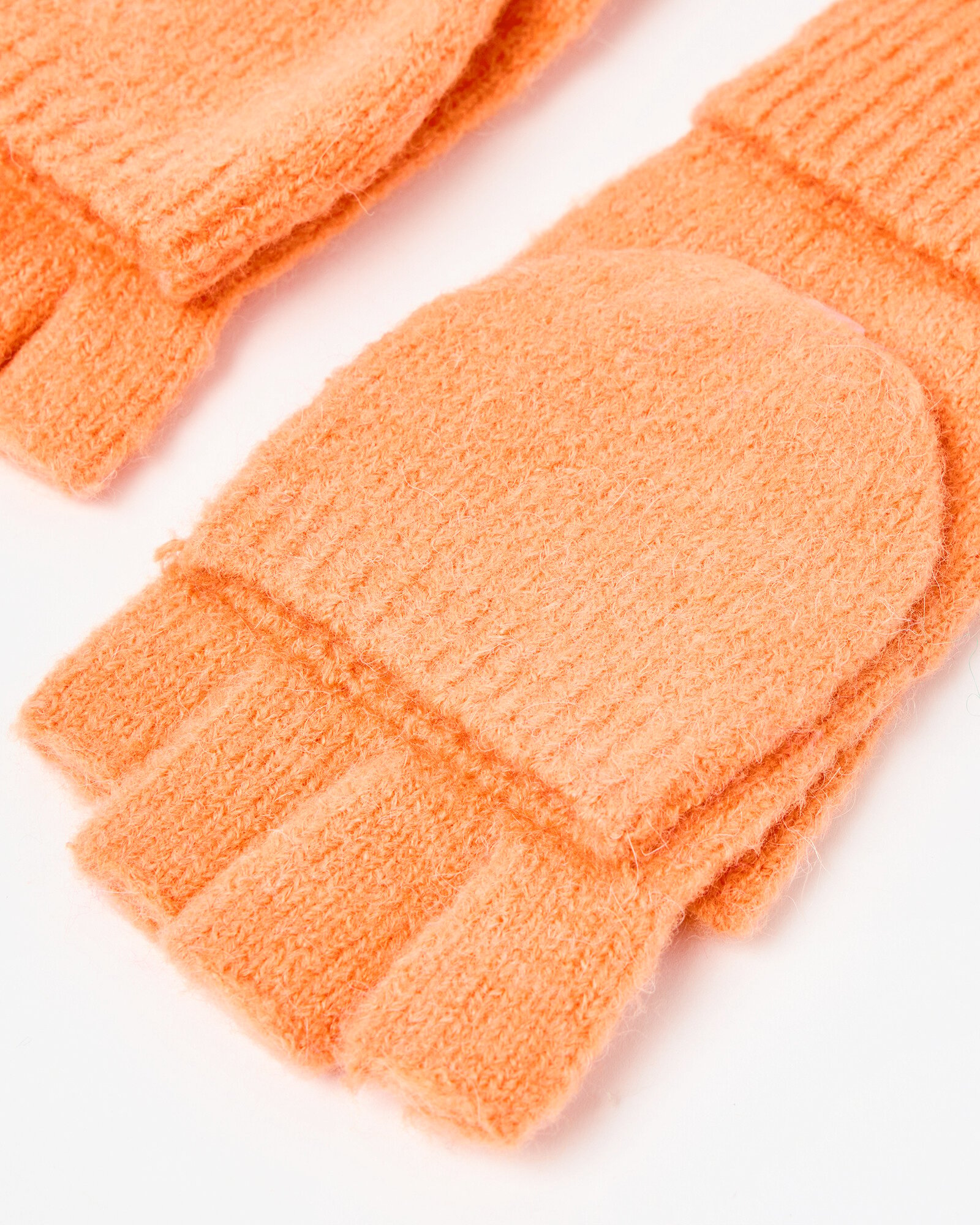 Womens Girls Winter Warm Wool Knit Fingerless Convertible Gloves W