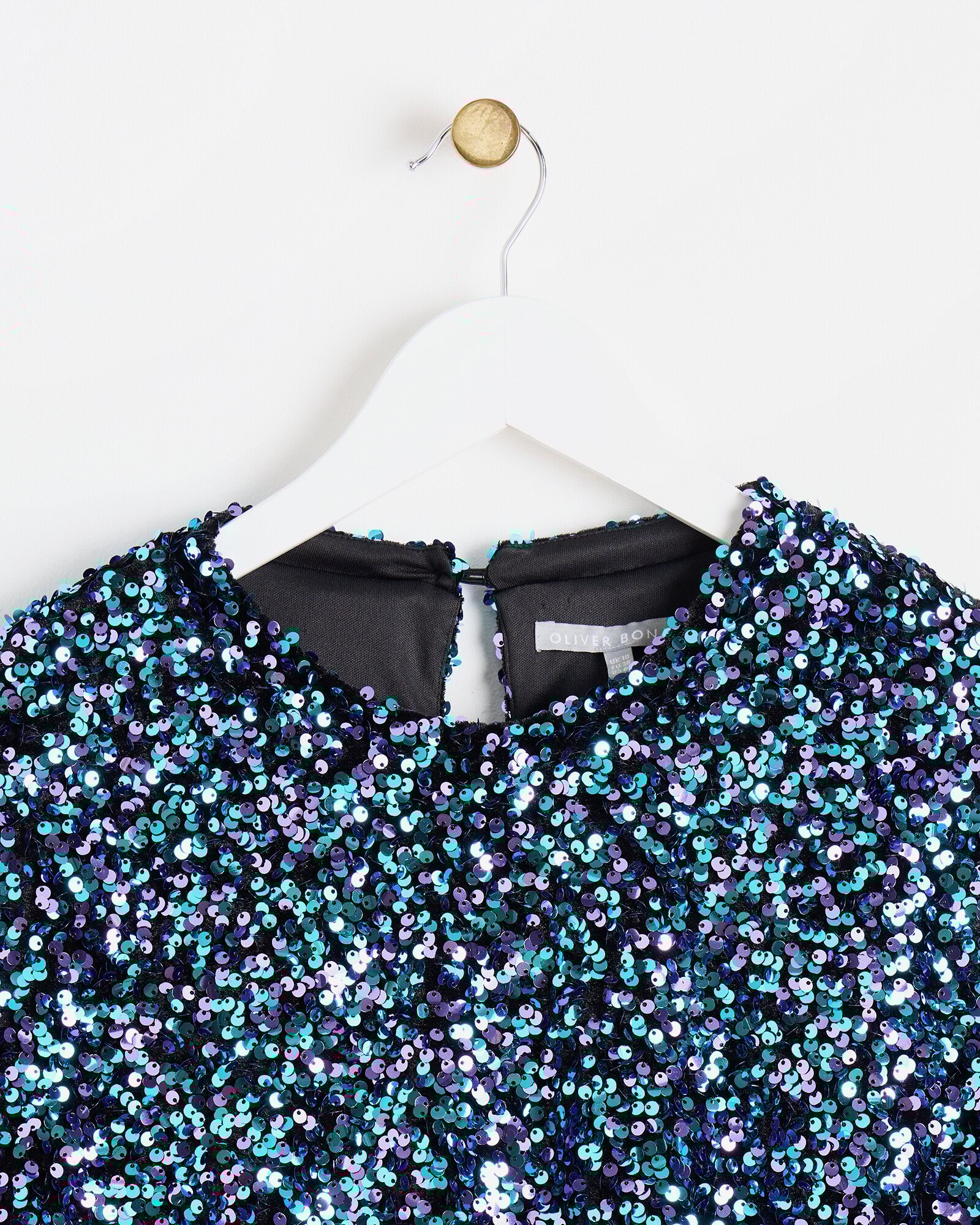 Tonal Blue Sequin T-Shirt Oliver Bonas