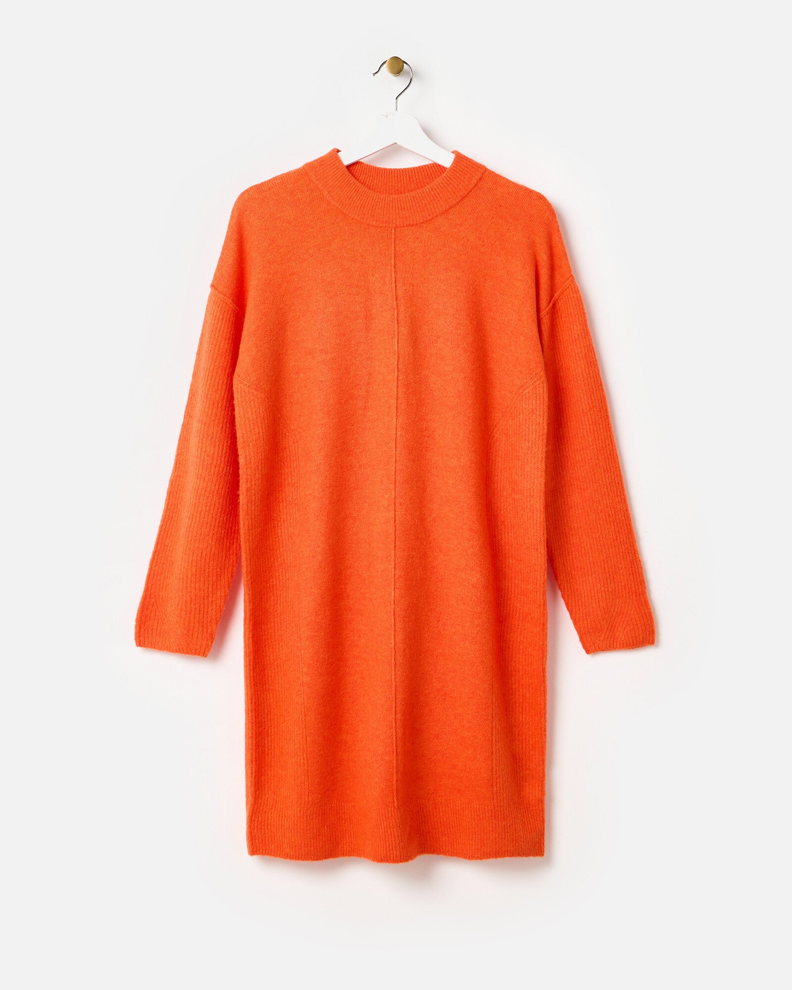 strapless open back dress Orange Ribbed Turtleneck Oversized Maxi Dress – Nina Cheyenne main image 1