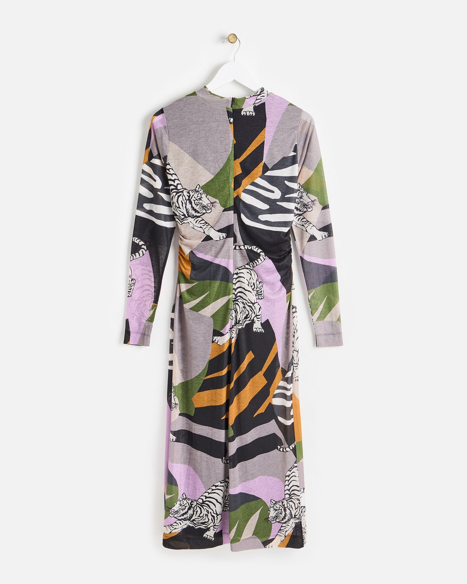 Geometric Tiger Mesh Midi Dress Oliver Bonas
