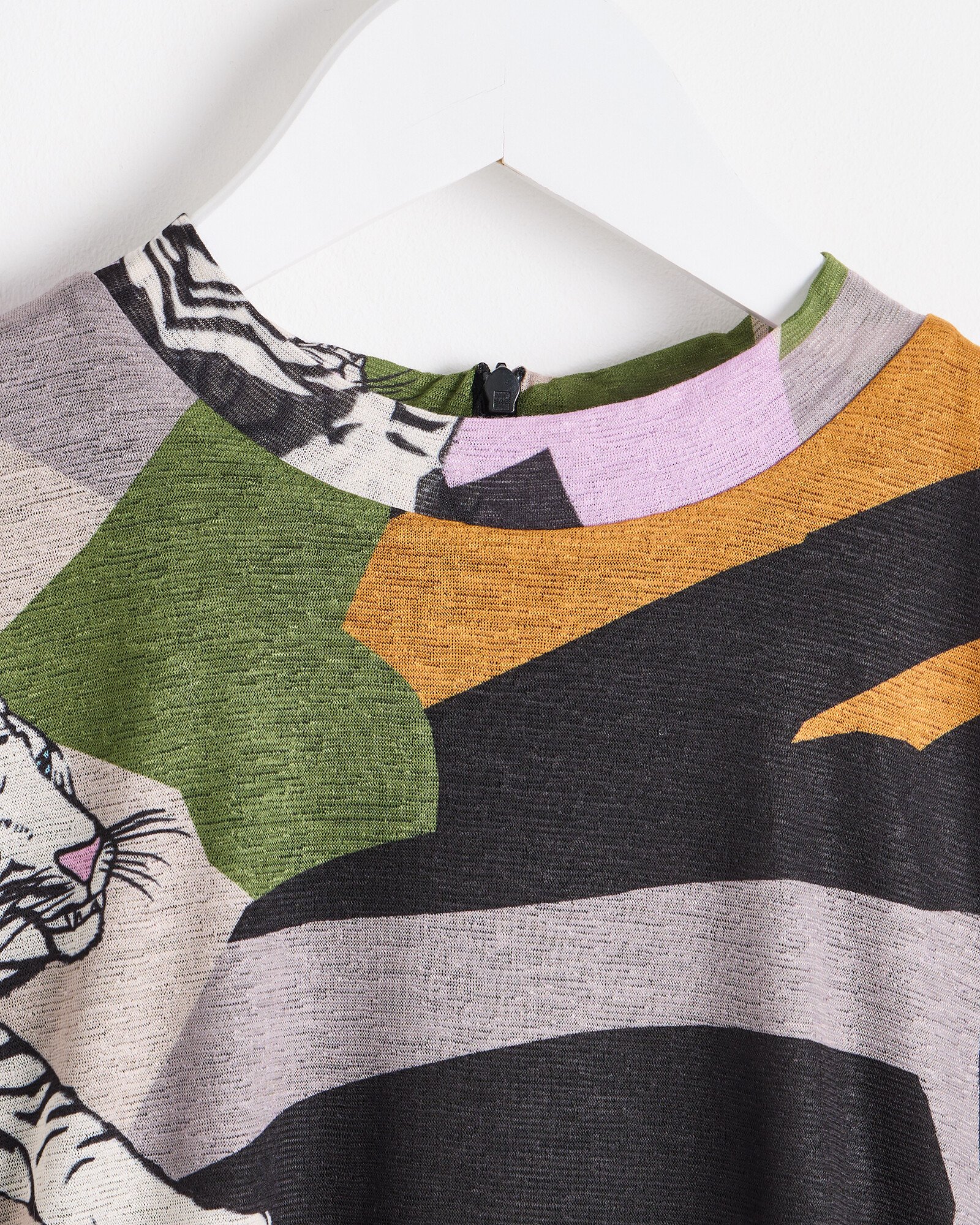 Geometric Tiger Mesh Midi Dress Oliver Bonas