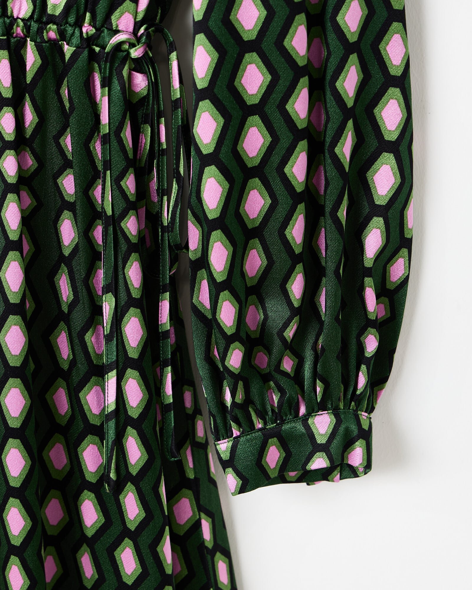green and pink shirt dress Amalfi Cotton Shirt Dress Maxi Pink Green Floral – Nature Me main image 1
