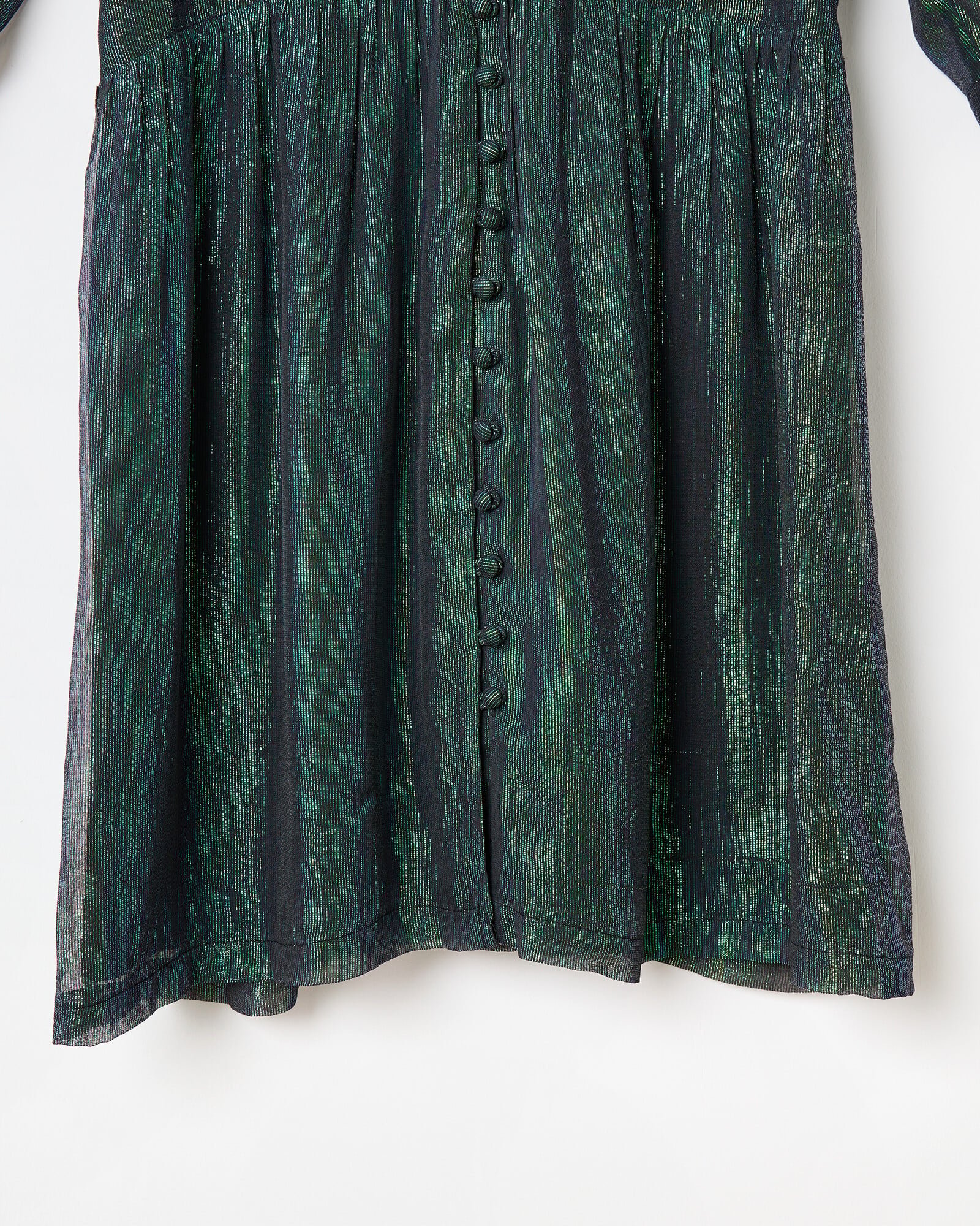 Green Sparkly Metallic Mini Dress | Oliver Bonas