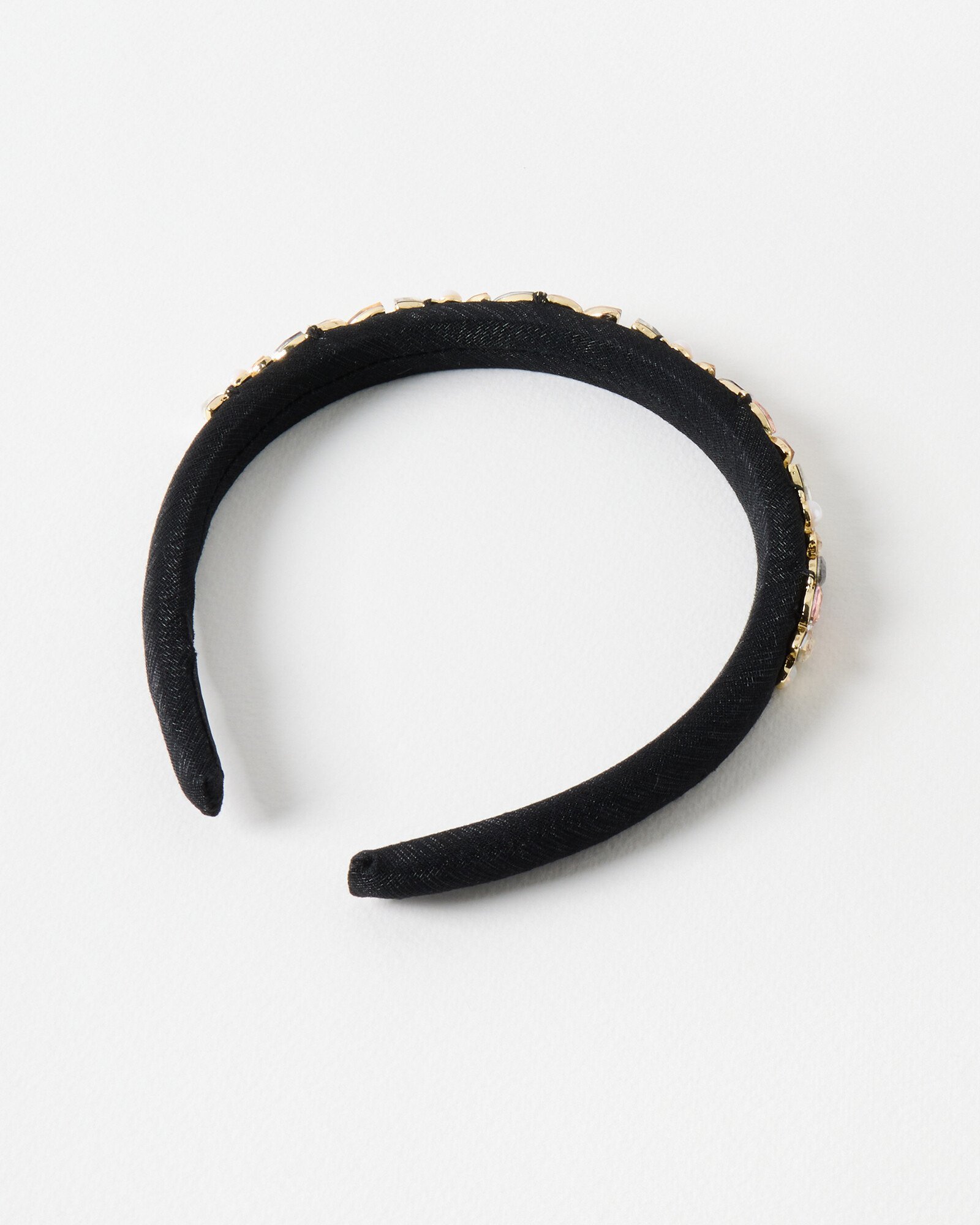 Pennie Black Gemstone Thin Headband Oliver Bonas