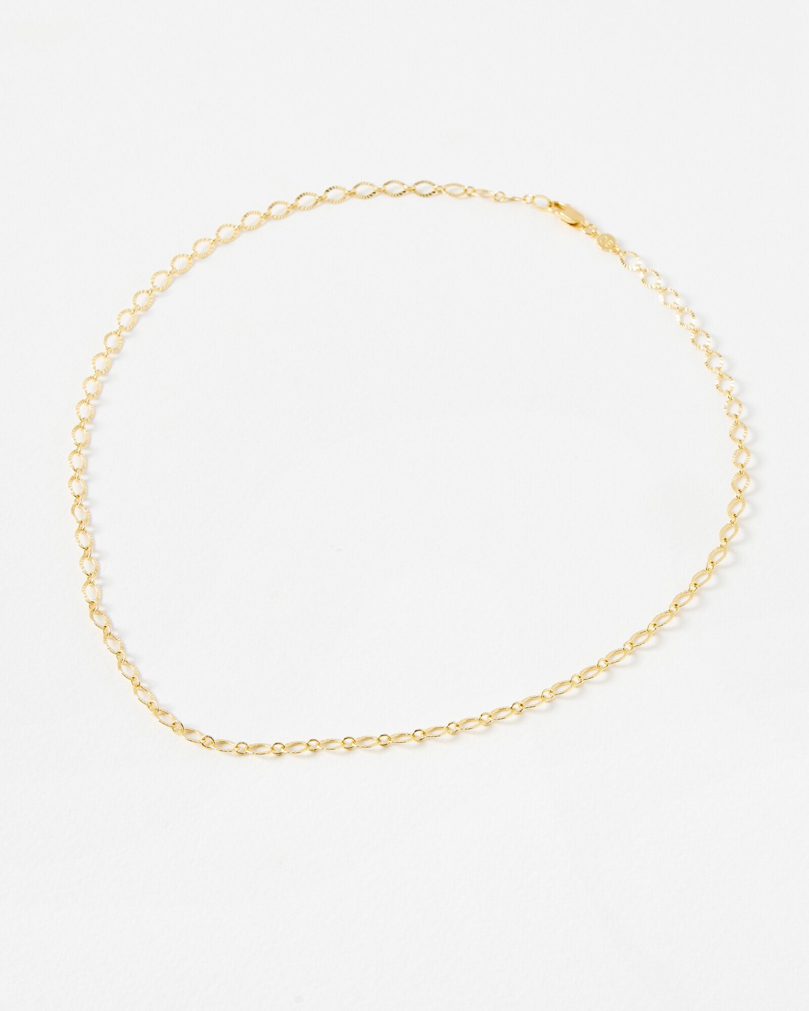 Nivia Textured Links Silver Plated Chain Necklace | Oliver Bonas