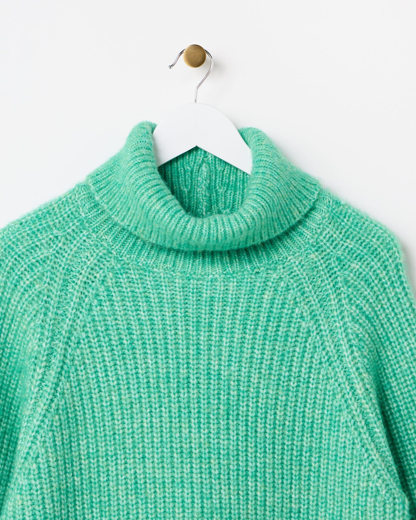 Green Roll Neck Knitted Jumper Dress | Oliver Bonas