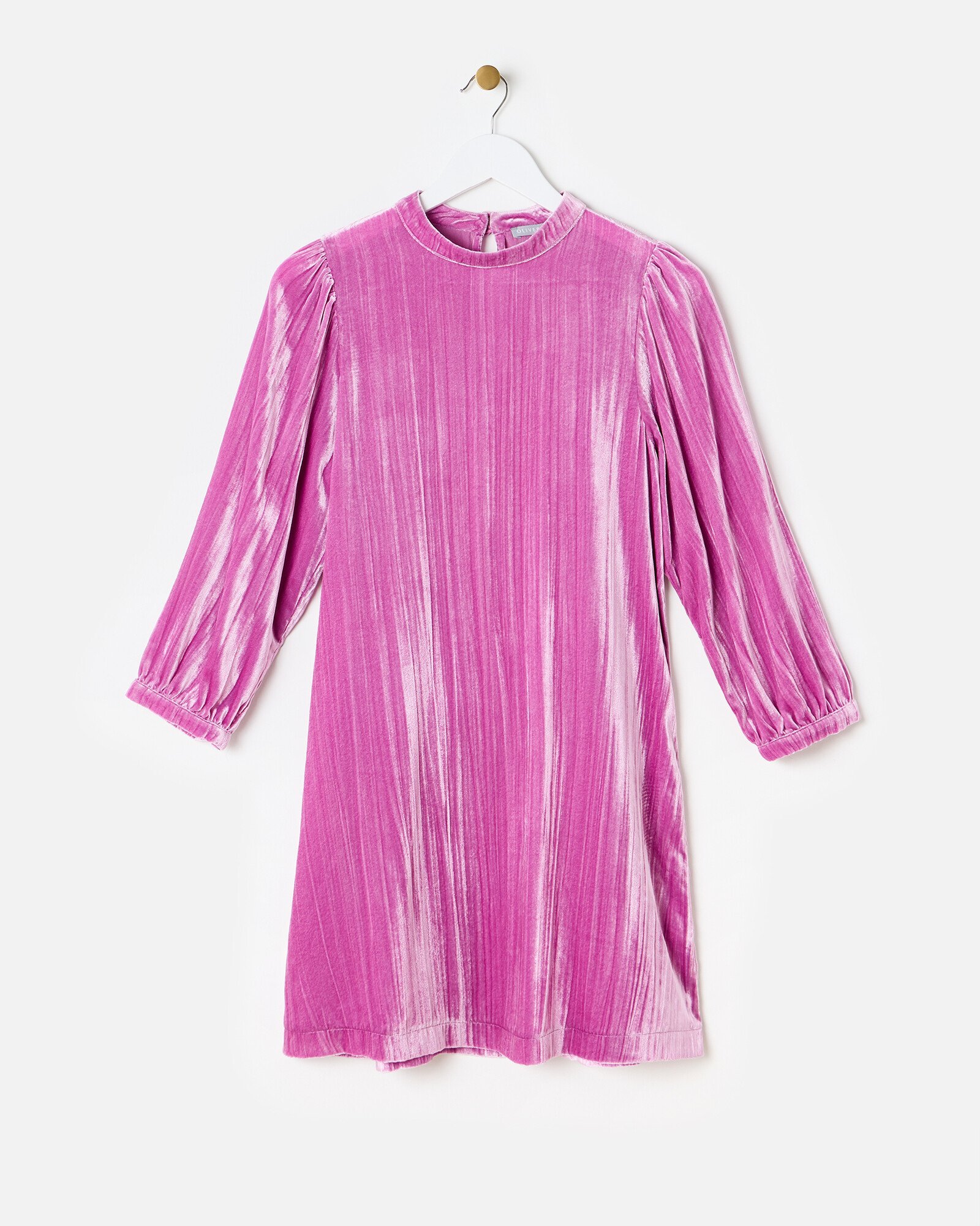 Textured Pink Velvet Mini Dress | Oliver Bonas