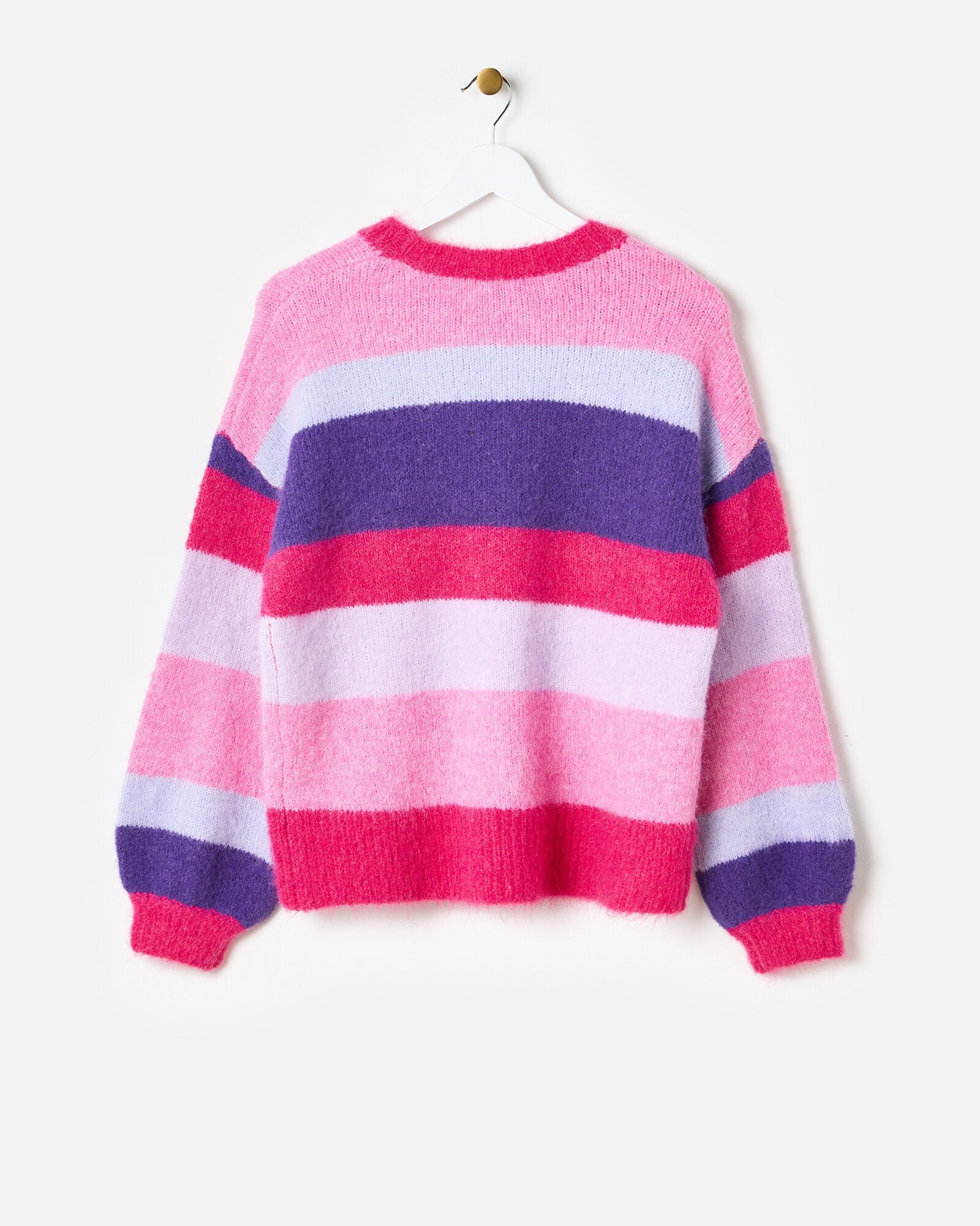 Pink Purple Striped Knitted Jumper Oliver Bonas IE