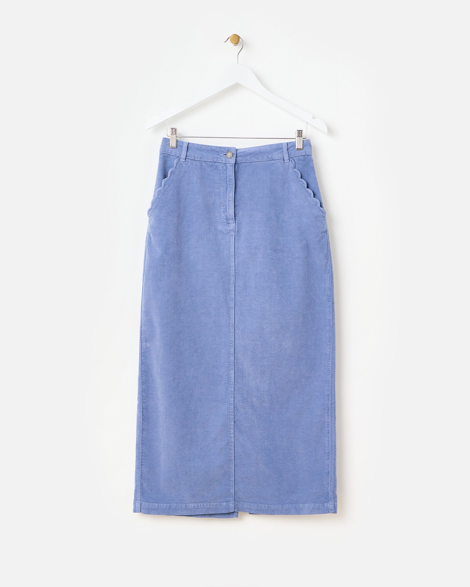 Sky Blue Corduroy Midi Skirt Oliver Bonas