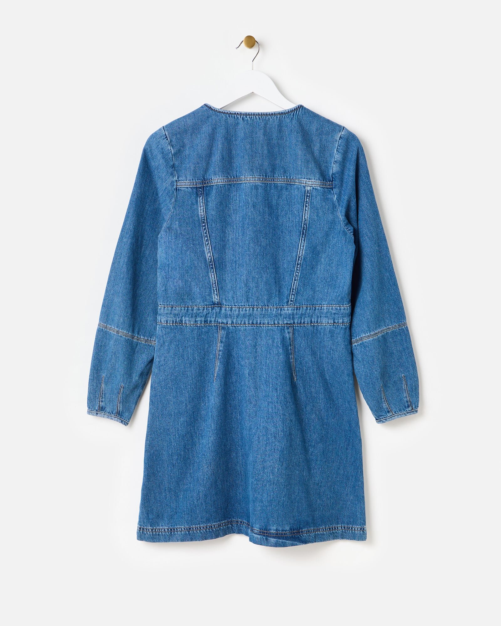 white christmas dresses Women's Zip-Up Pocket Denim Mini Dress – Billy T – billytshop main image 1